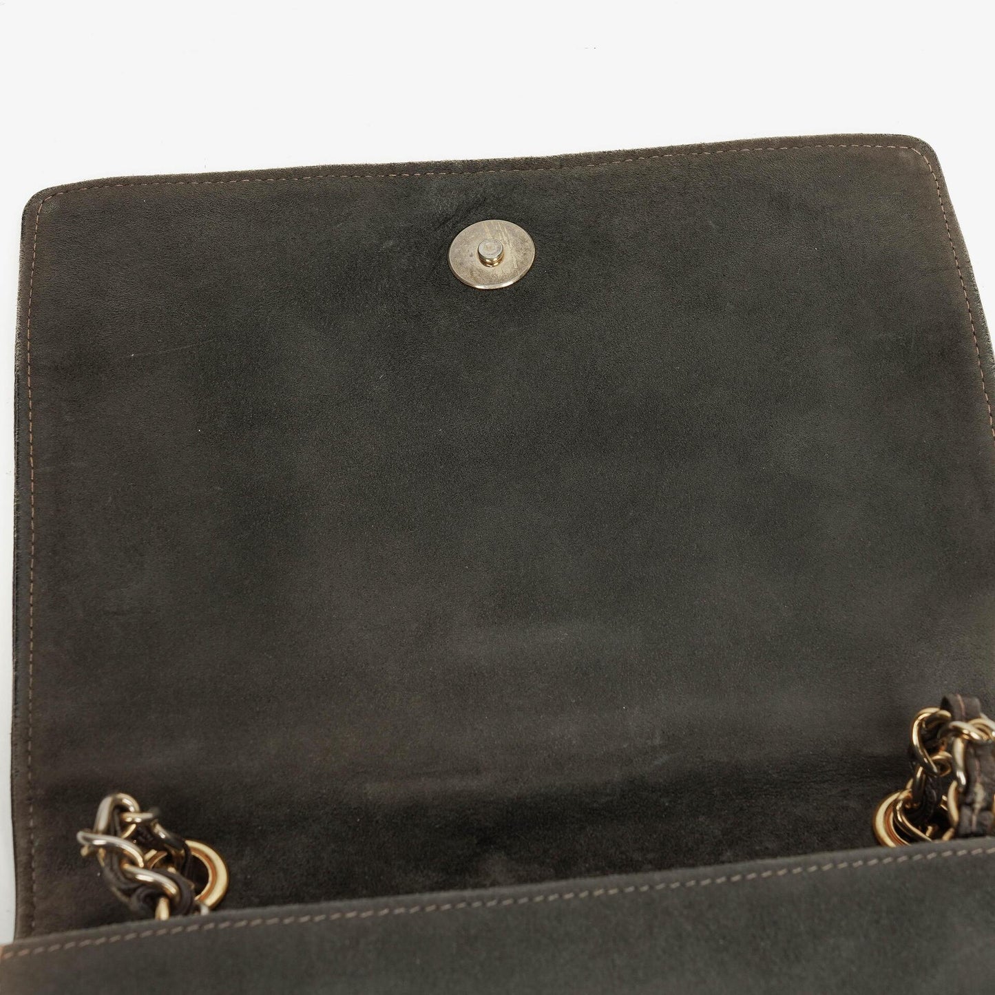 Chanel CC Logo Suede Full Flap Shoulder Bag