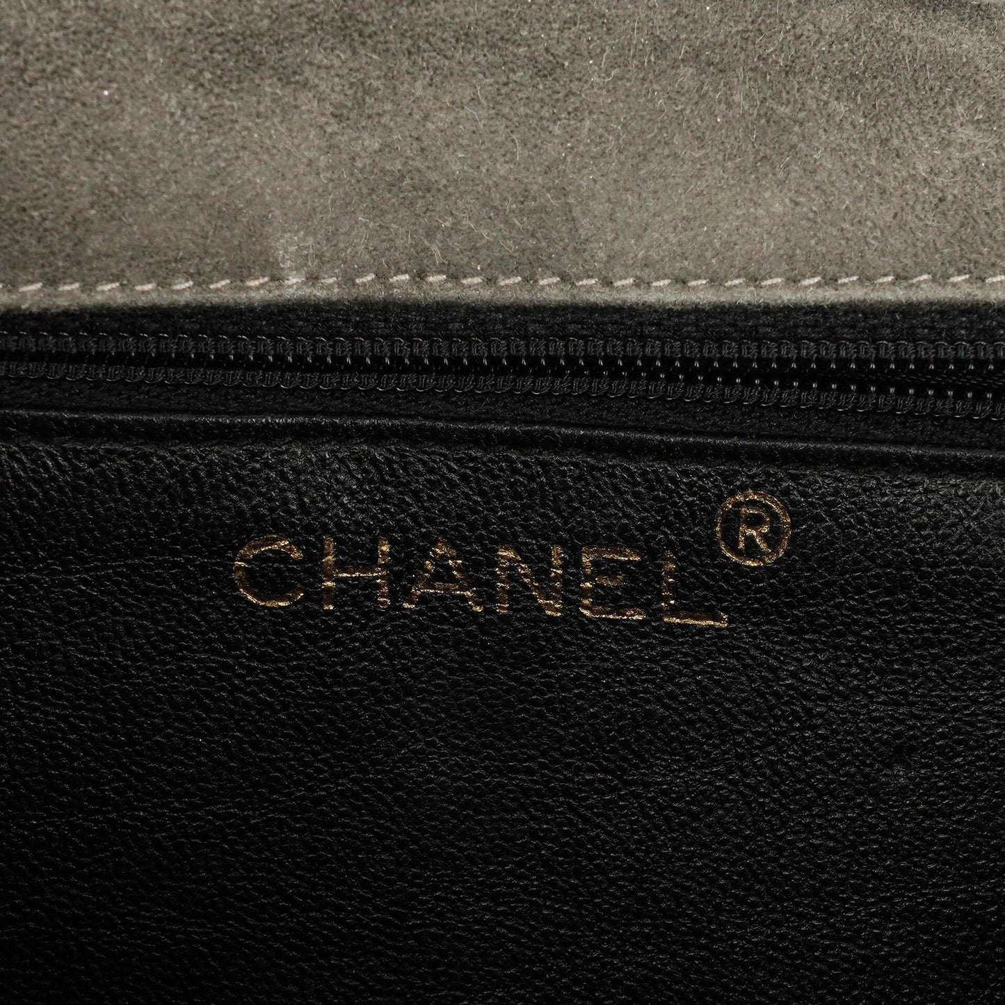 Chanel CC Logo Suede Full Flap Shoulder Bag
