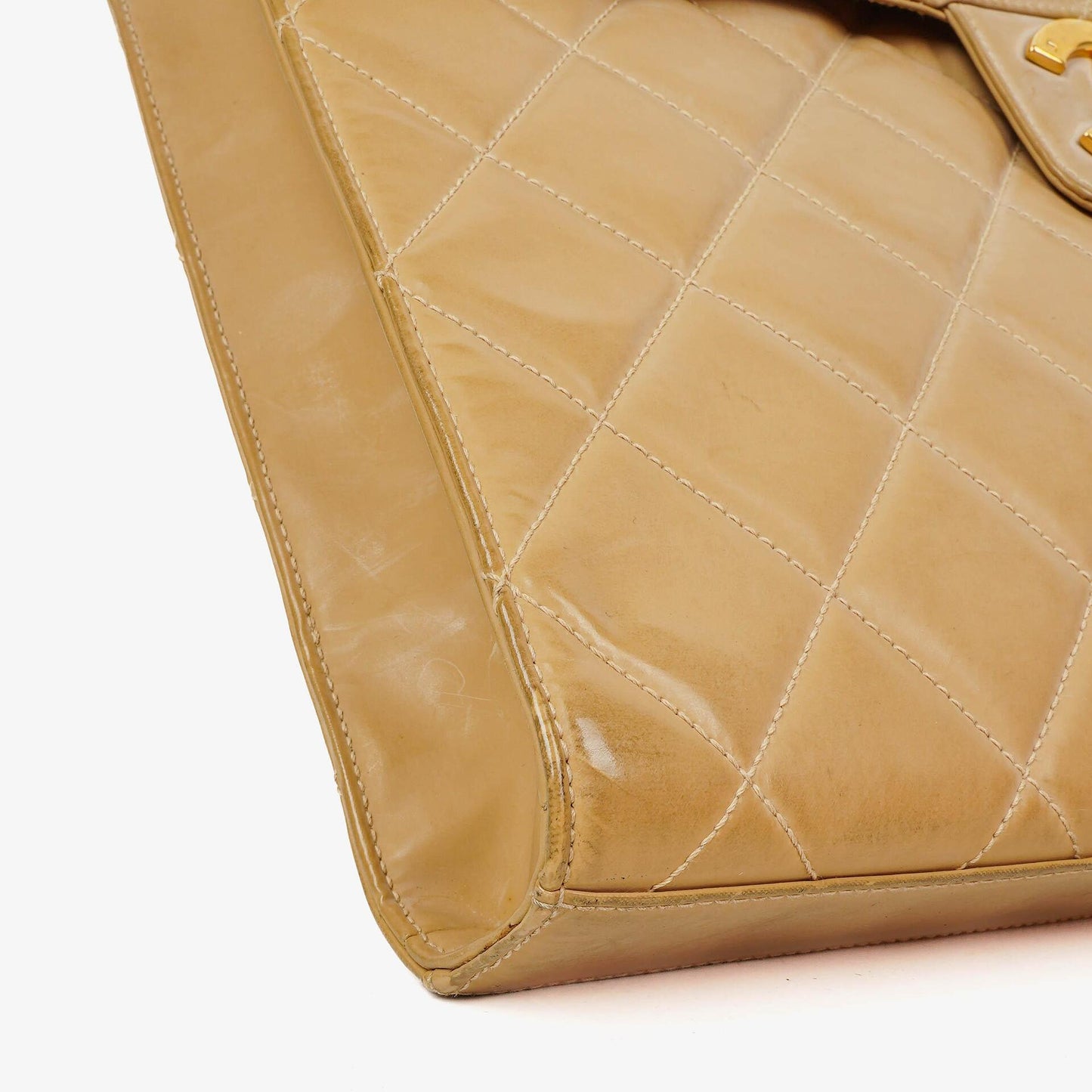 Chanel CC Maxi Logo Beige Briefcase