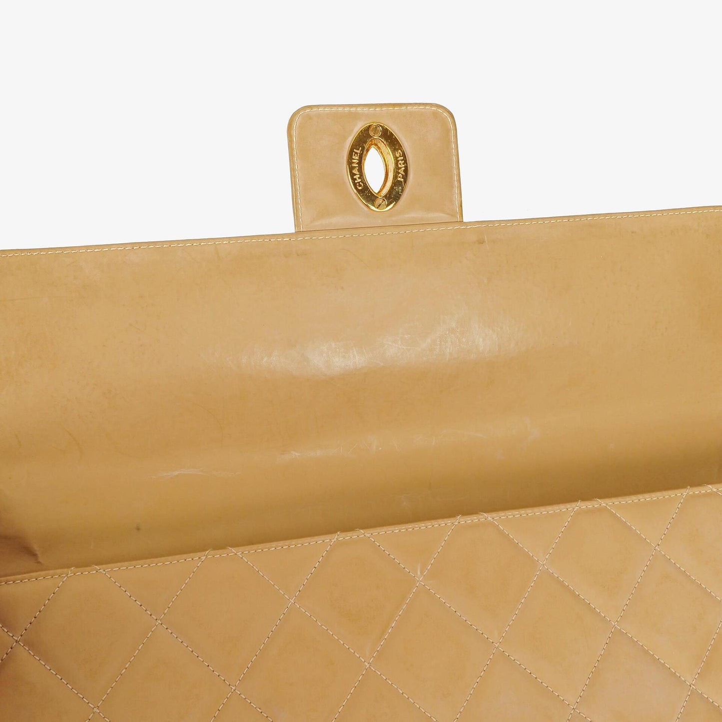 Chanel CC Maxi Logo Beige Briefcase