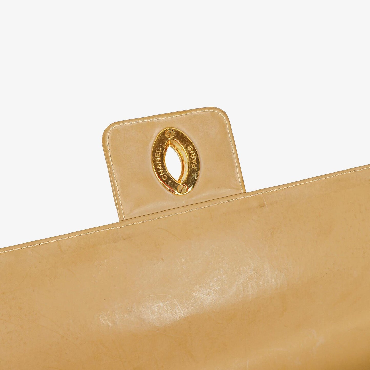 Chanel CC Maxi Logo Beige Briefcase