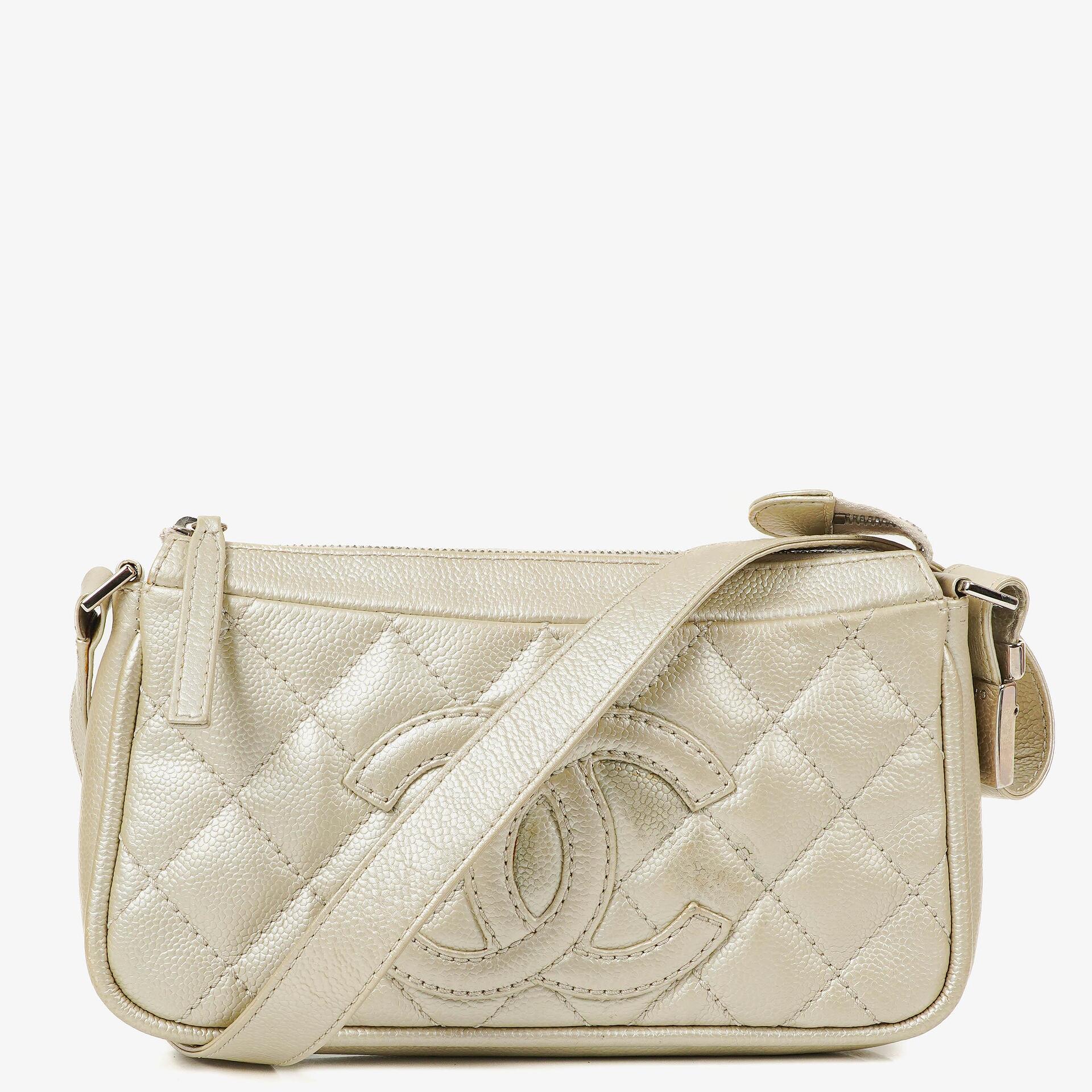 Chanel CC Timeless Metallic Caviar Quilted Shoulder Bag