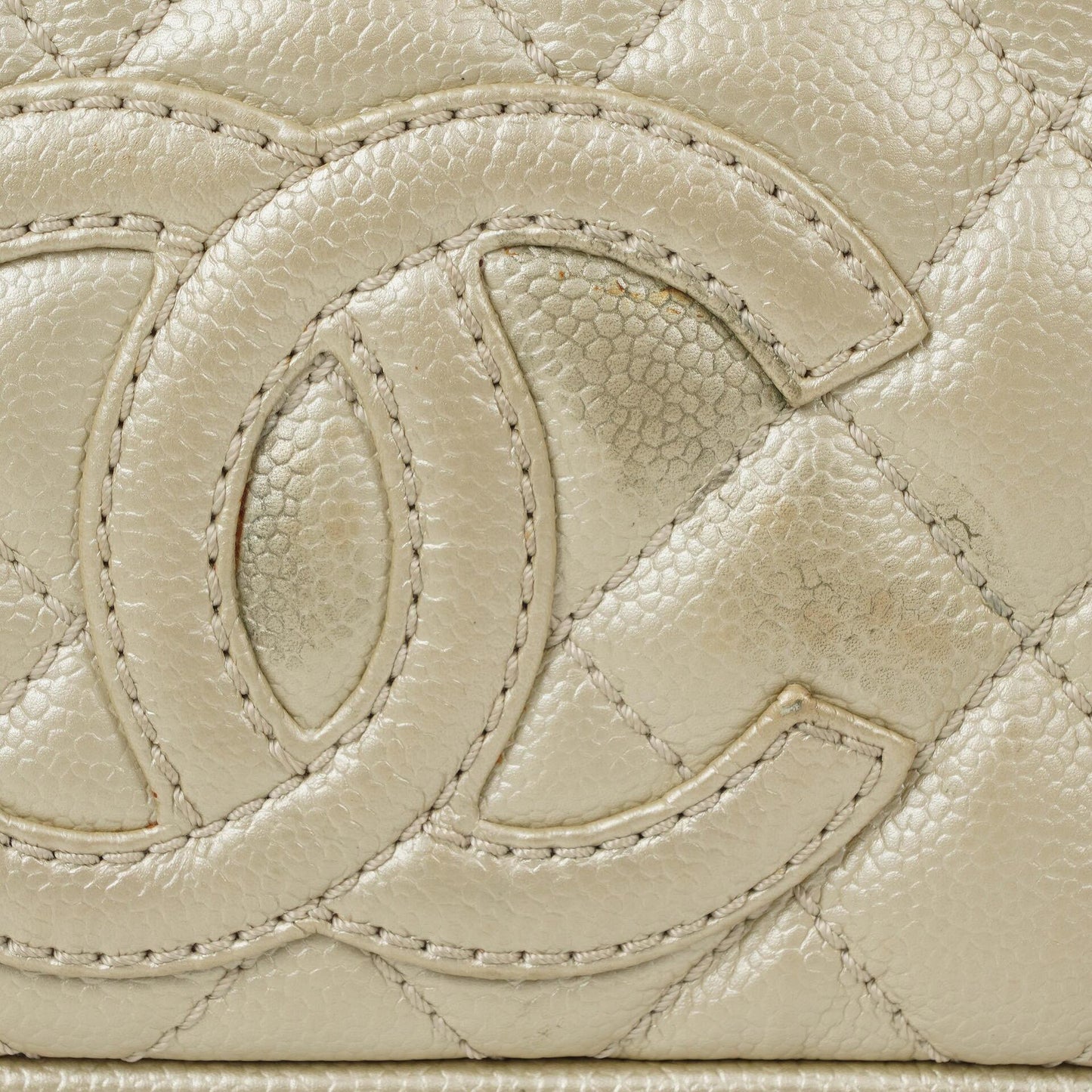 Chanel CC Timeless Metallic Caviar Quilted Shoulder Bag