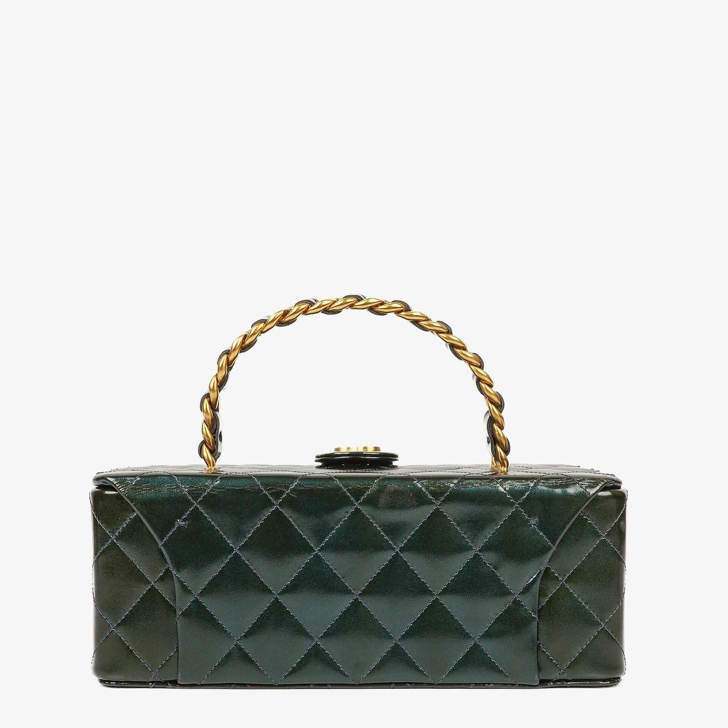 Chanel CC Vanity Case Quilted Patent Leather