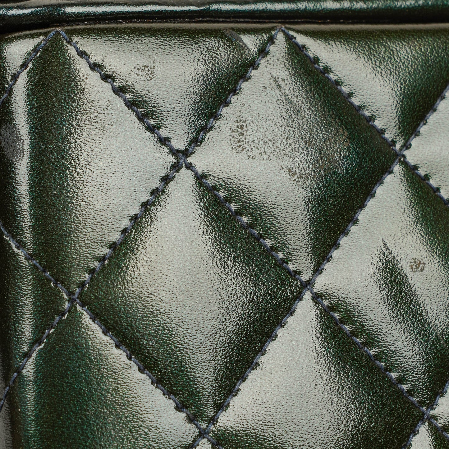 Chanel CC Vanity Case Quilted Patent Leather