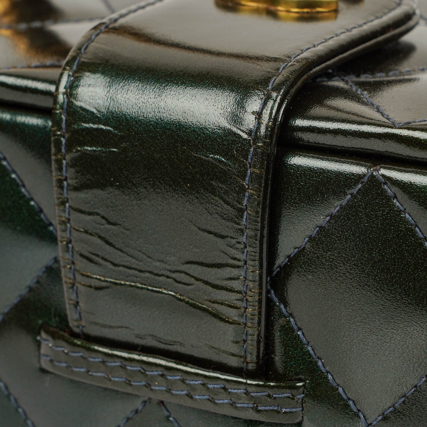 Chanel CC Vanity Case Quilted Patent Leather