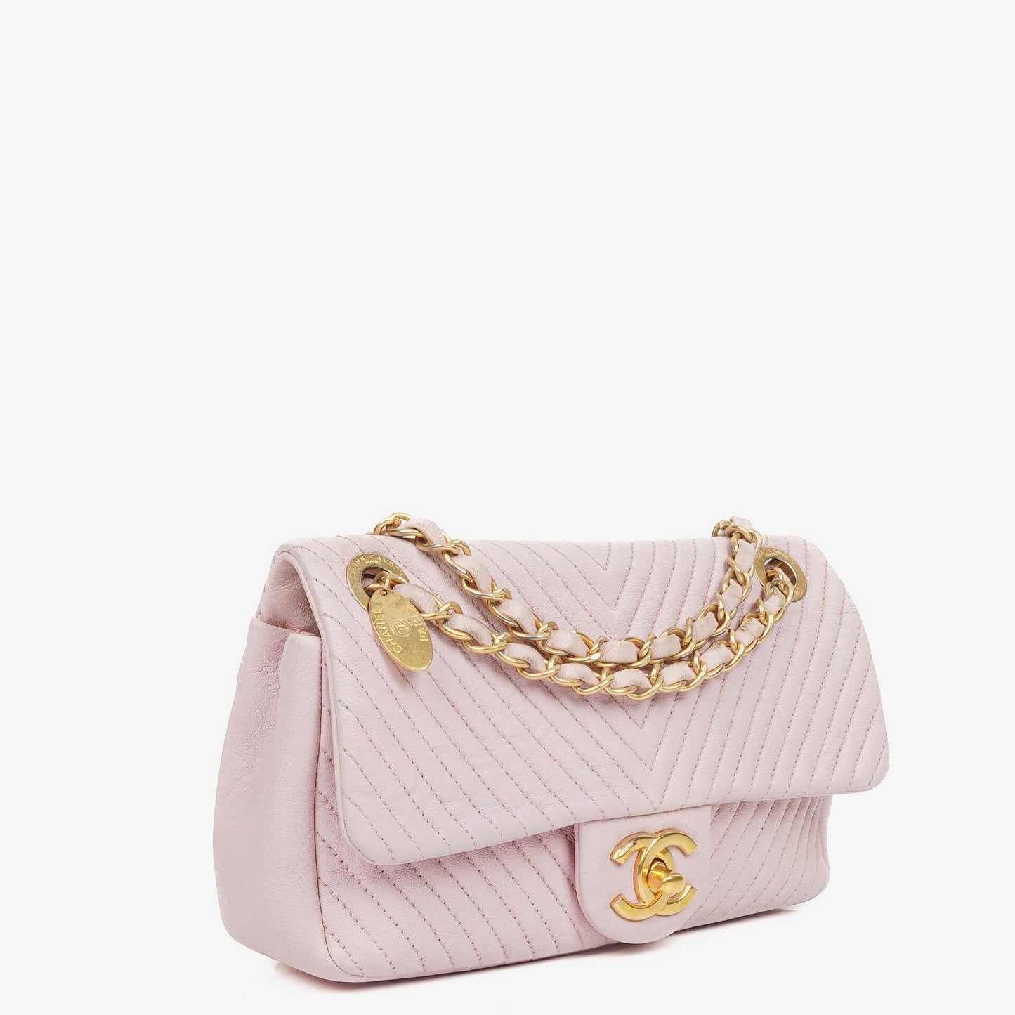 Chanel Chevron Leather Small Classic Flap Bag