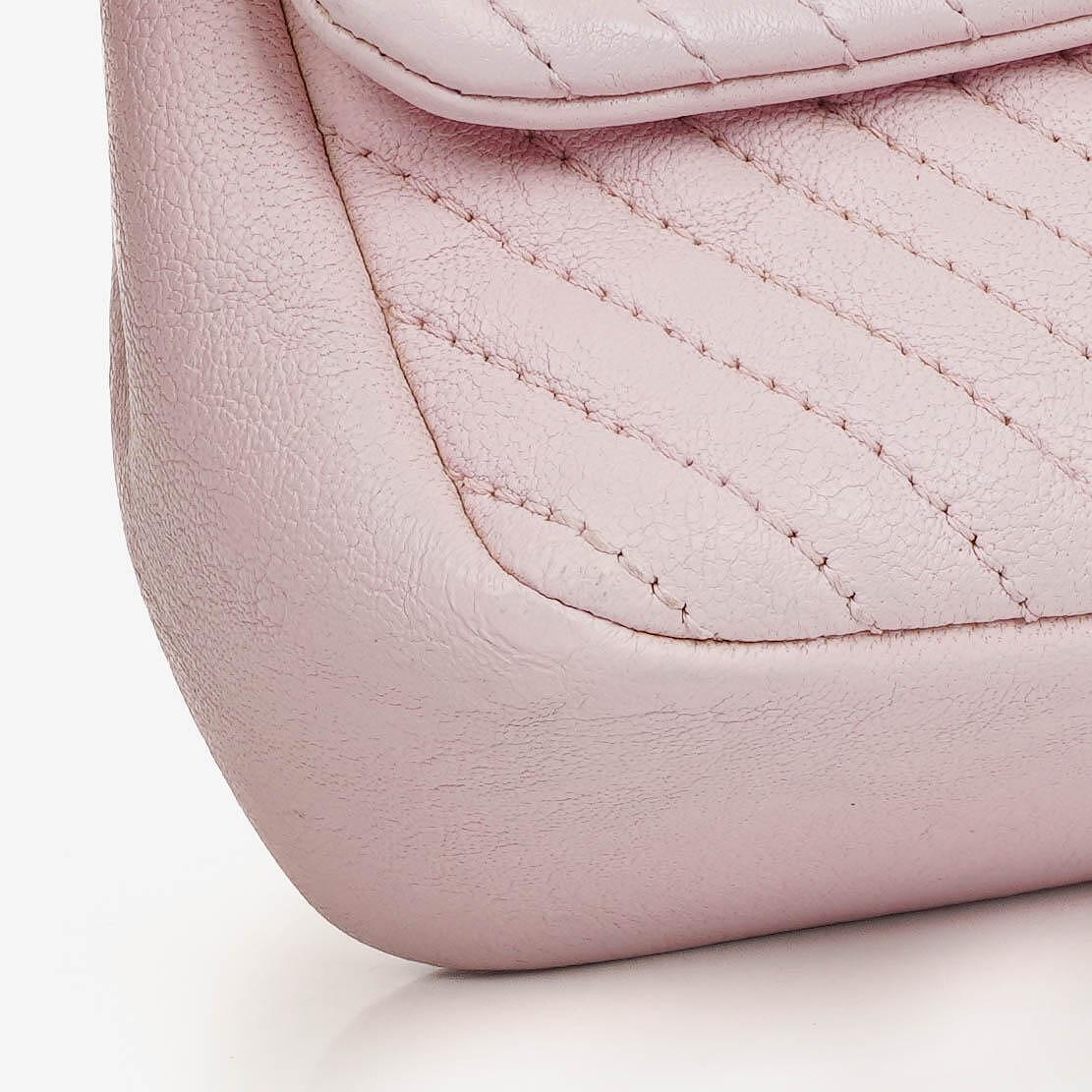 Chanel Chevron Leather Small Classic Flap Bag