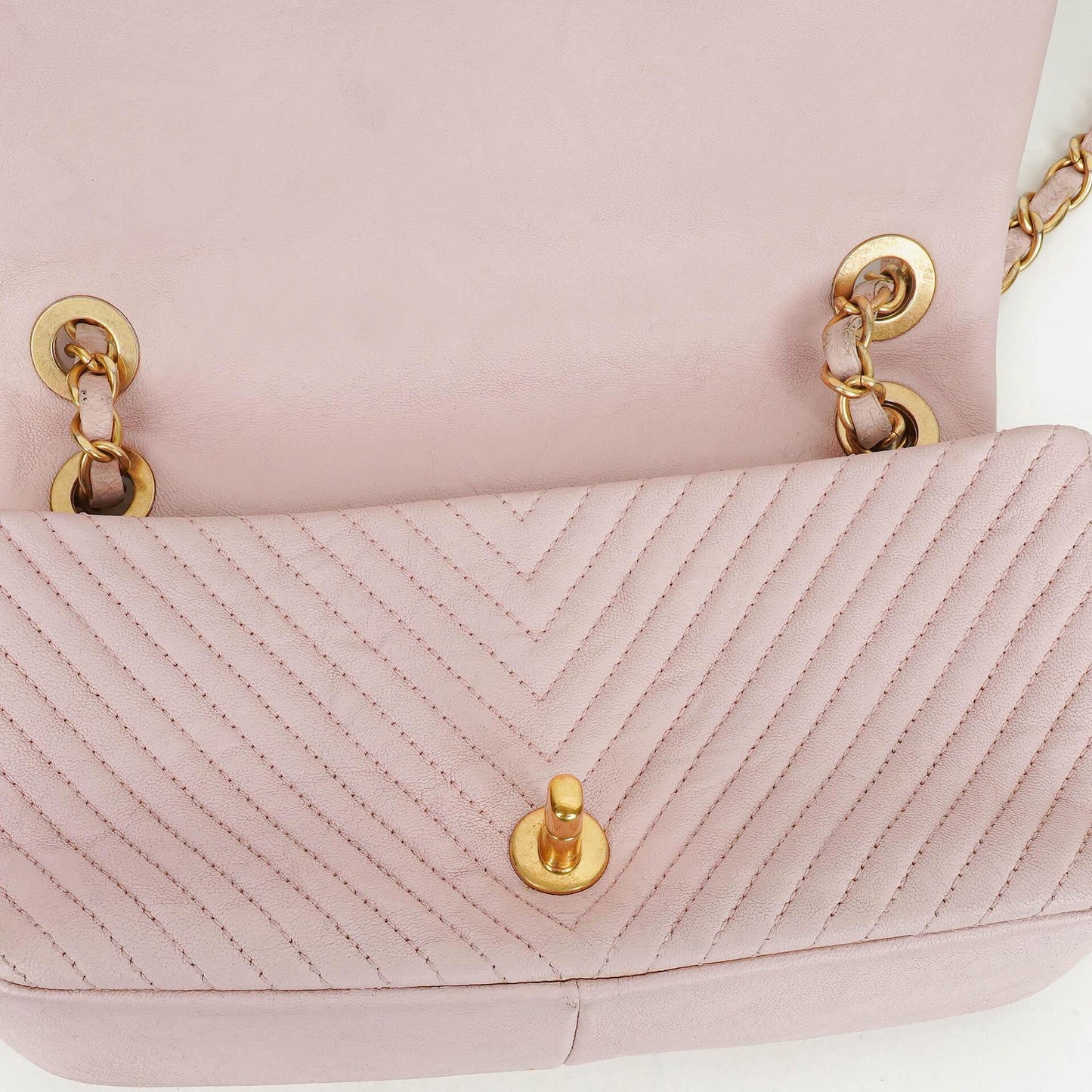 Chanel Chevron Leather Small Classic Flap Bag