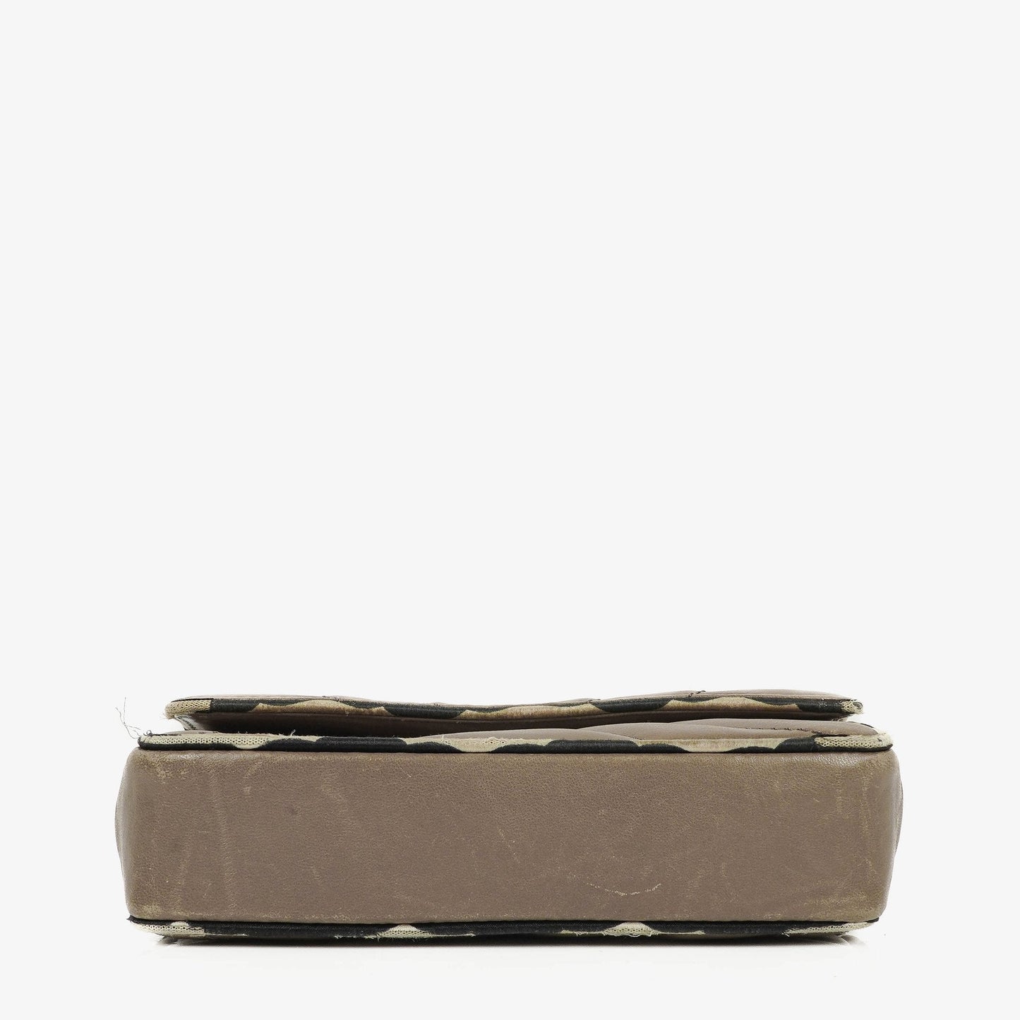 Chanel Chevron Mini Flap Quilted Lambskin And Printed Silk Trim With Silver Hardware