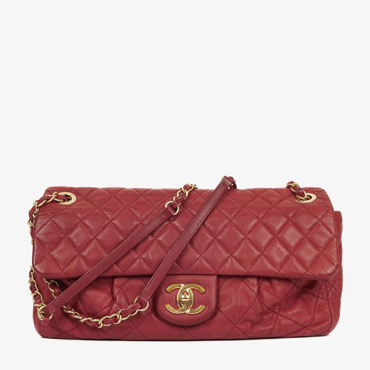 Chanel Chic Single Flap Bag Quilted Iridescent Calfskin With Gold-Tone Hardware