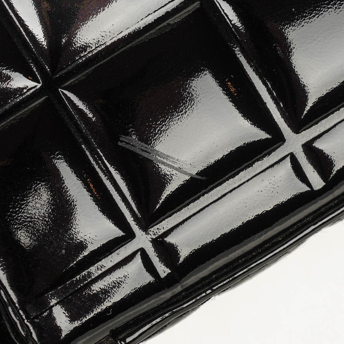 Chanel Chocolate Bar Briefcase Black Patent Leather With Silver Tone Hardware