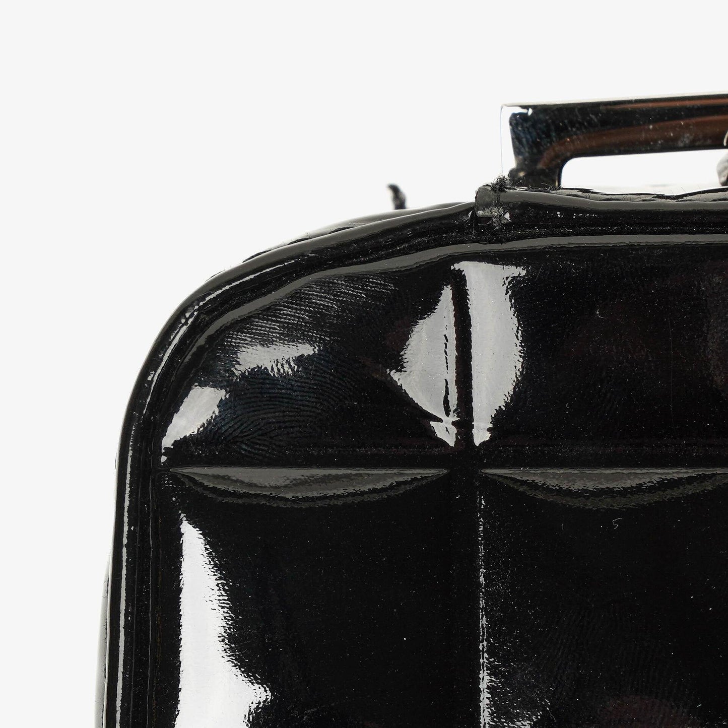 Chanel Chocolate Bar Briefcase Black Patent Leather With Silver Tone Hardware