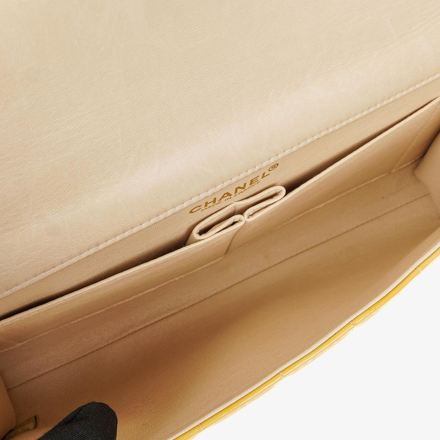 Chanel Chocolate Bar East West Patent Leather Shoulder Bag