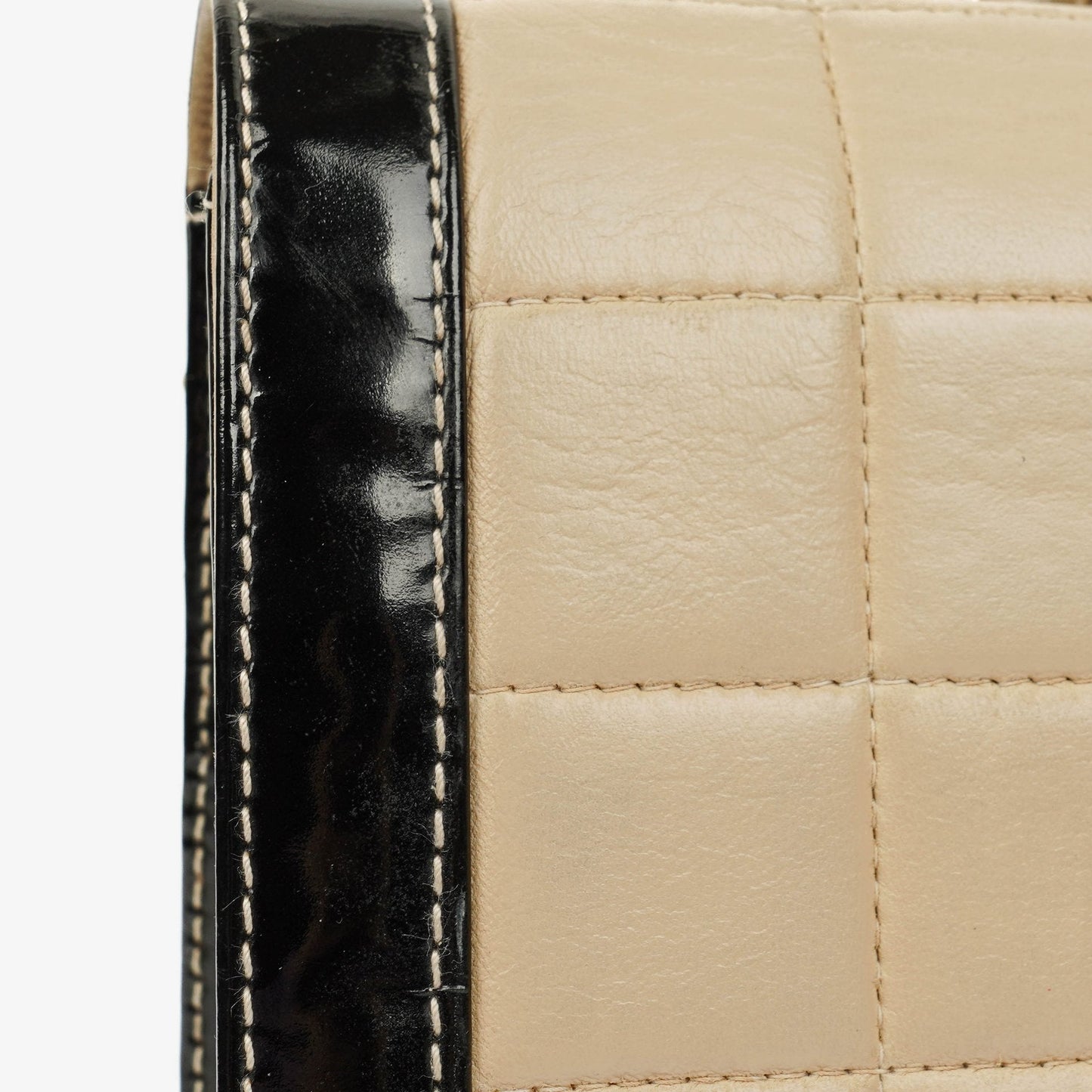 Chanel Chocolate Bar Lambskin And Patent Leather Single Flap Bag