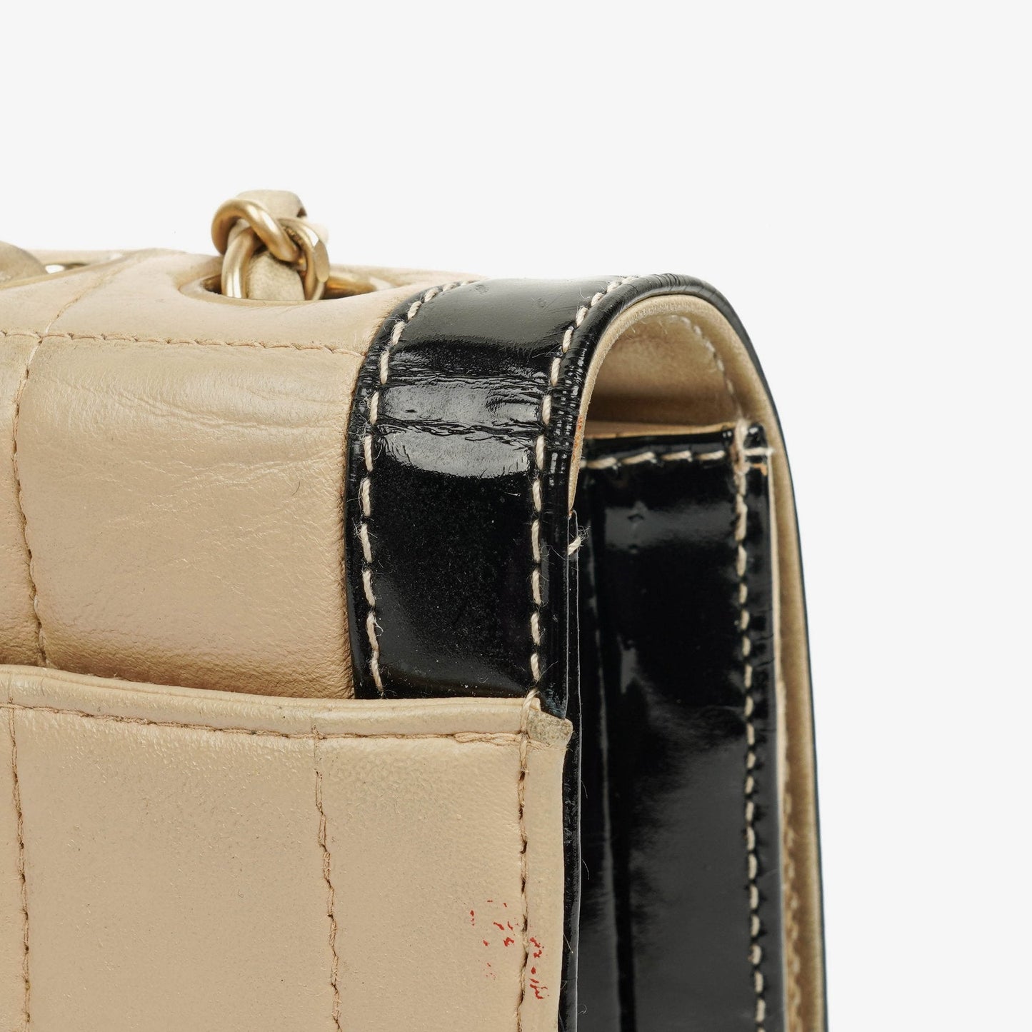 Chanel Chocolate Bar Lambskin And Patent Leather Single Flap Bag