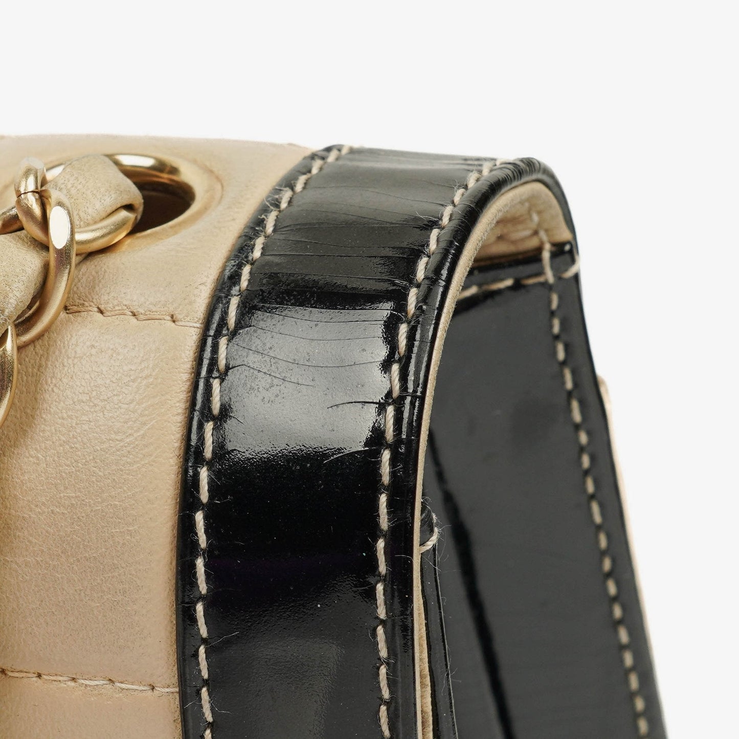 Chanel Chocolate Bar Lambskin And Patent Leather Single Flap Bag