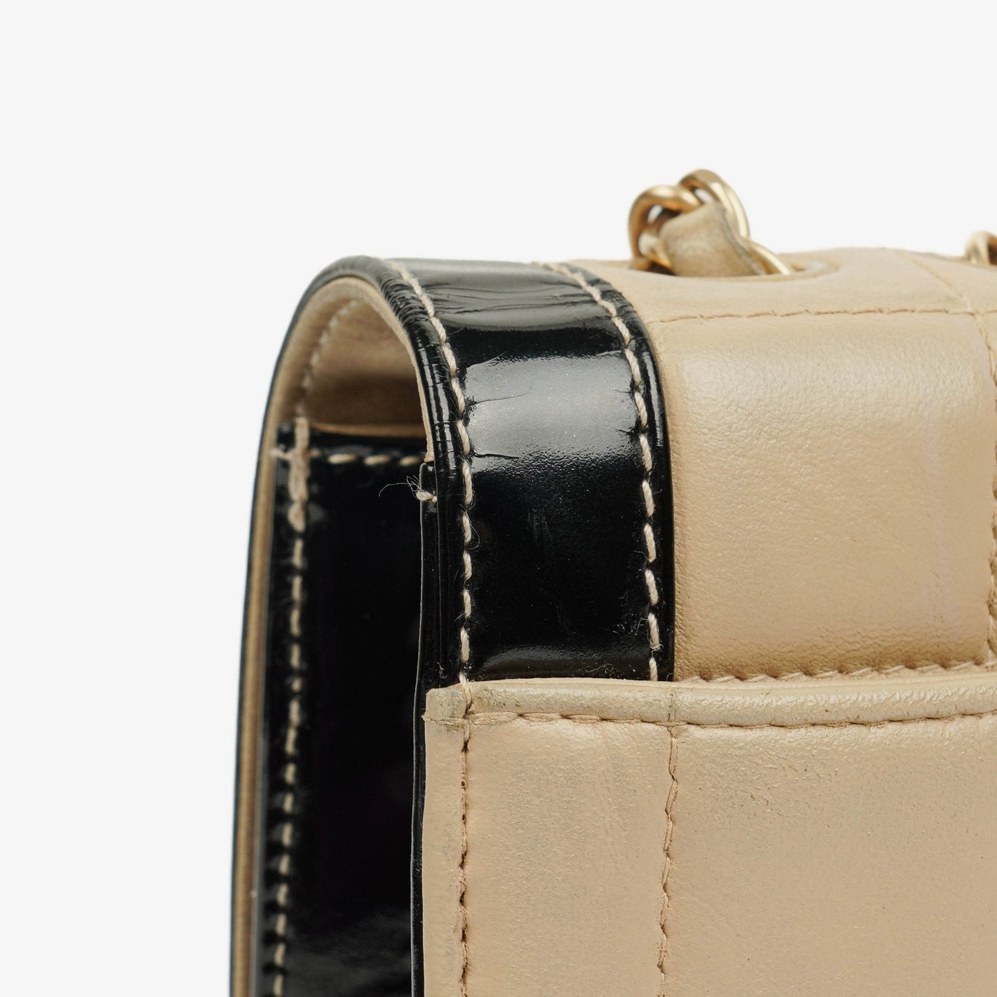 Chanel Chocolate Bar Lambskin And Patent Leather Single Flap Bag