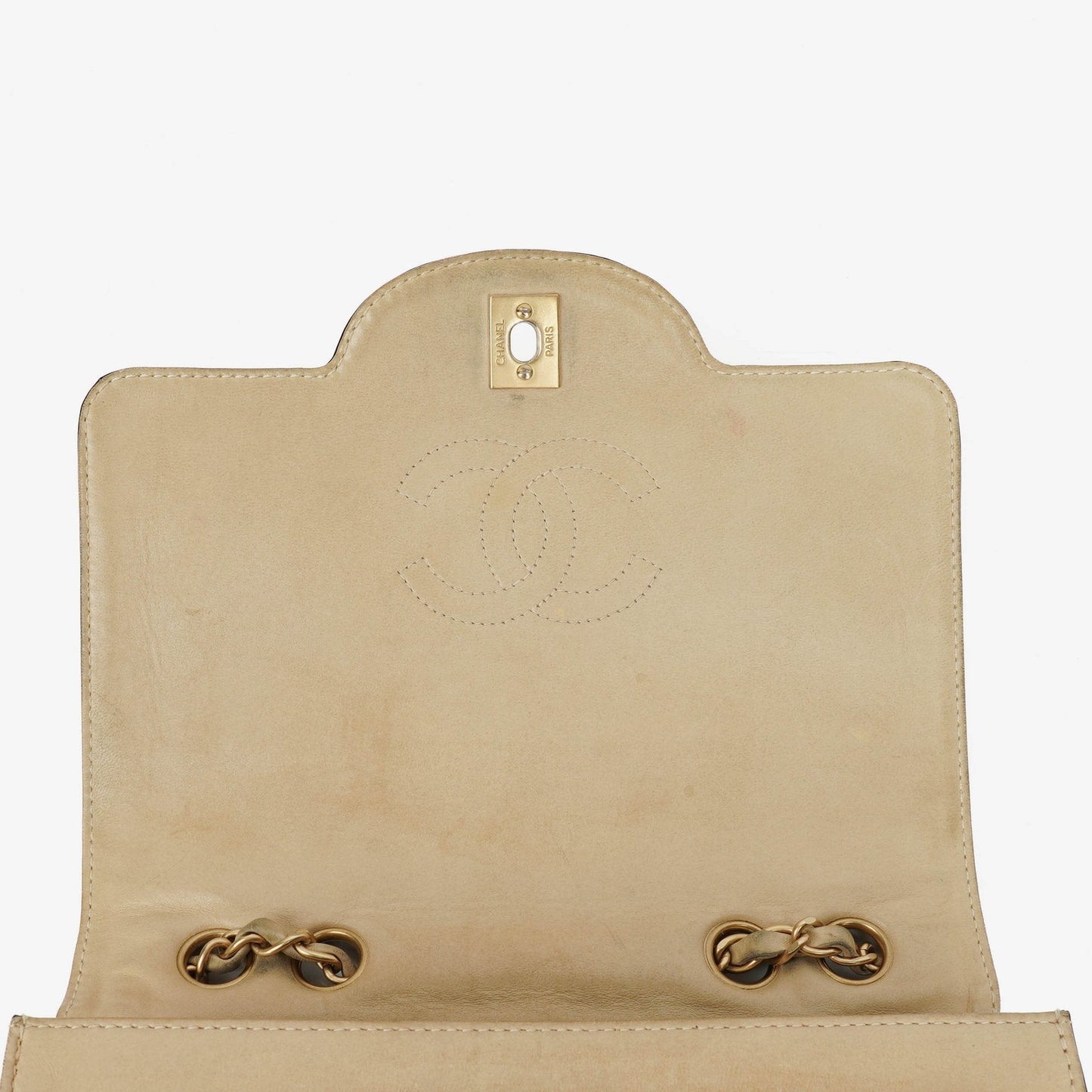 Chanel Chocolate Bar Lambskin And Patent Leather Single Flap Bag