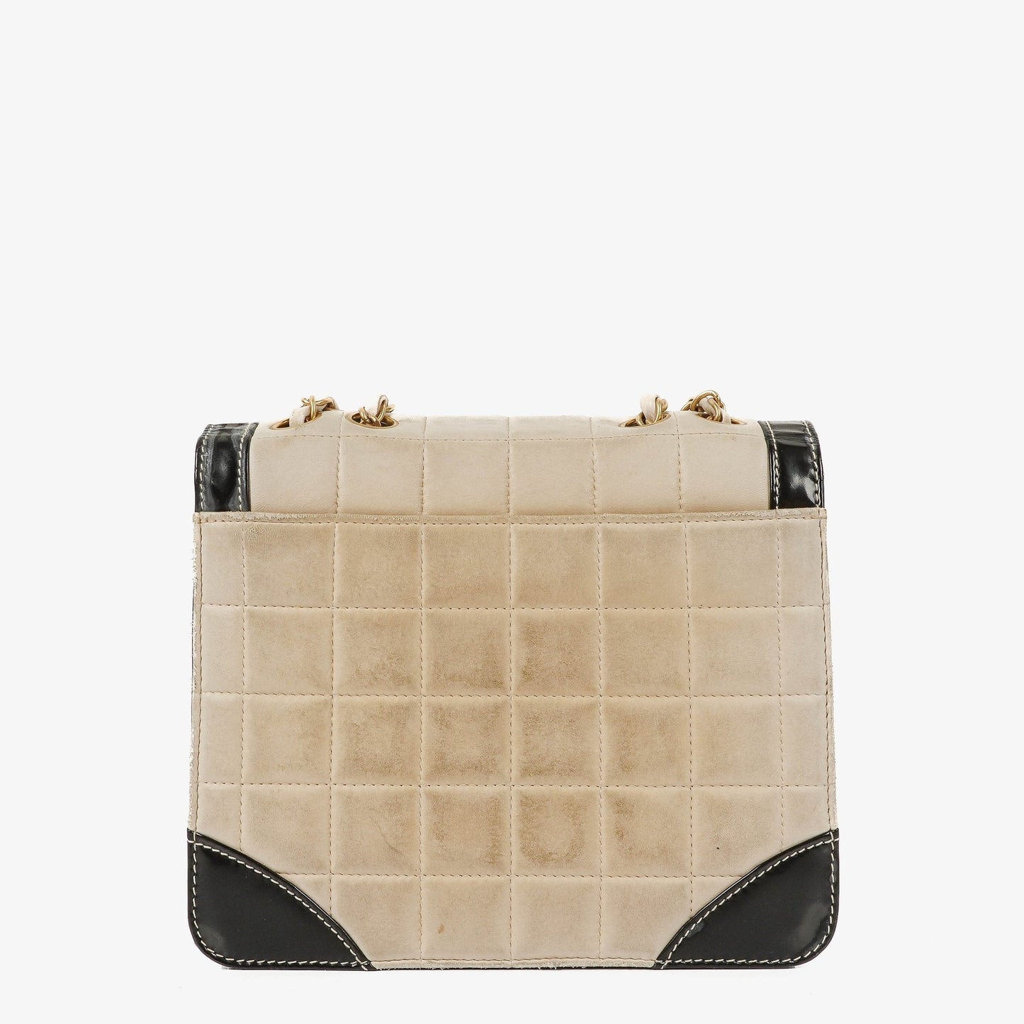 Chanel Chocolate Bar Leather And Patent Leather Single Flap Bag