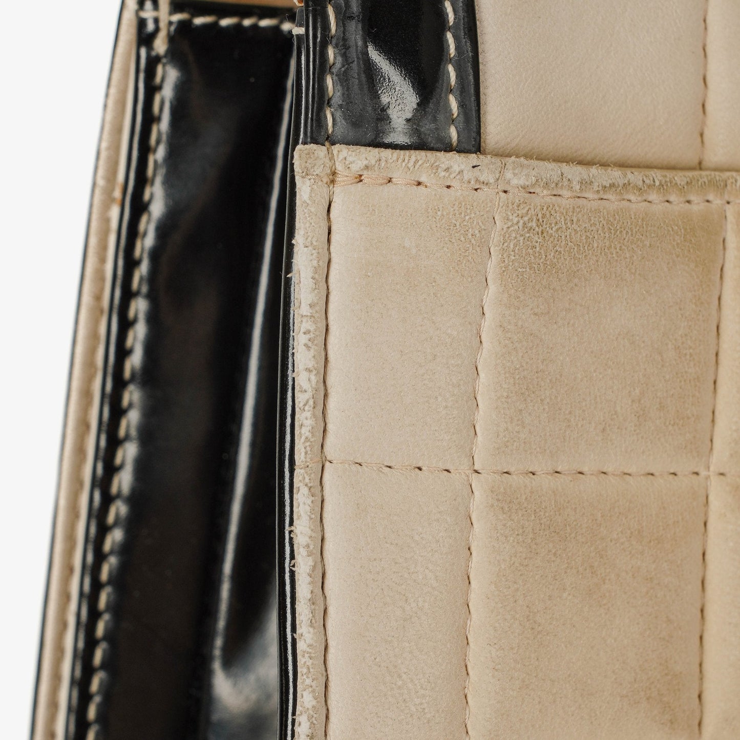 Chanel Chocolate Bar Leather And Patent Leather Single Flap Bag