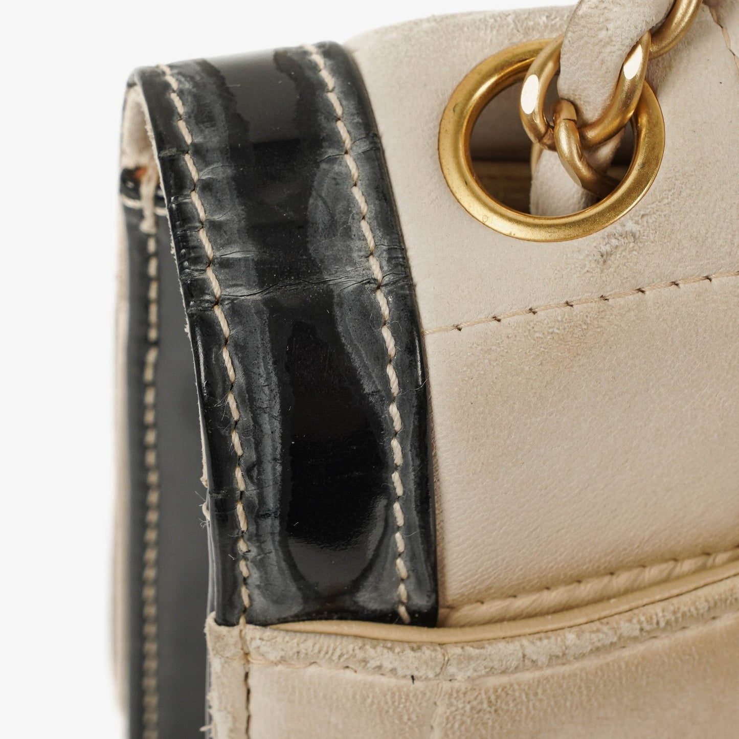 Chanel Chocolate Bar Leather And Patent Leather Single Flap Bag