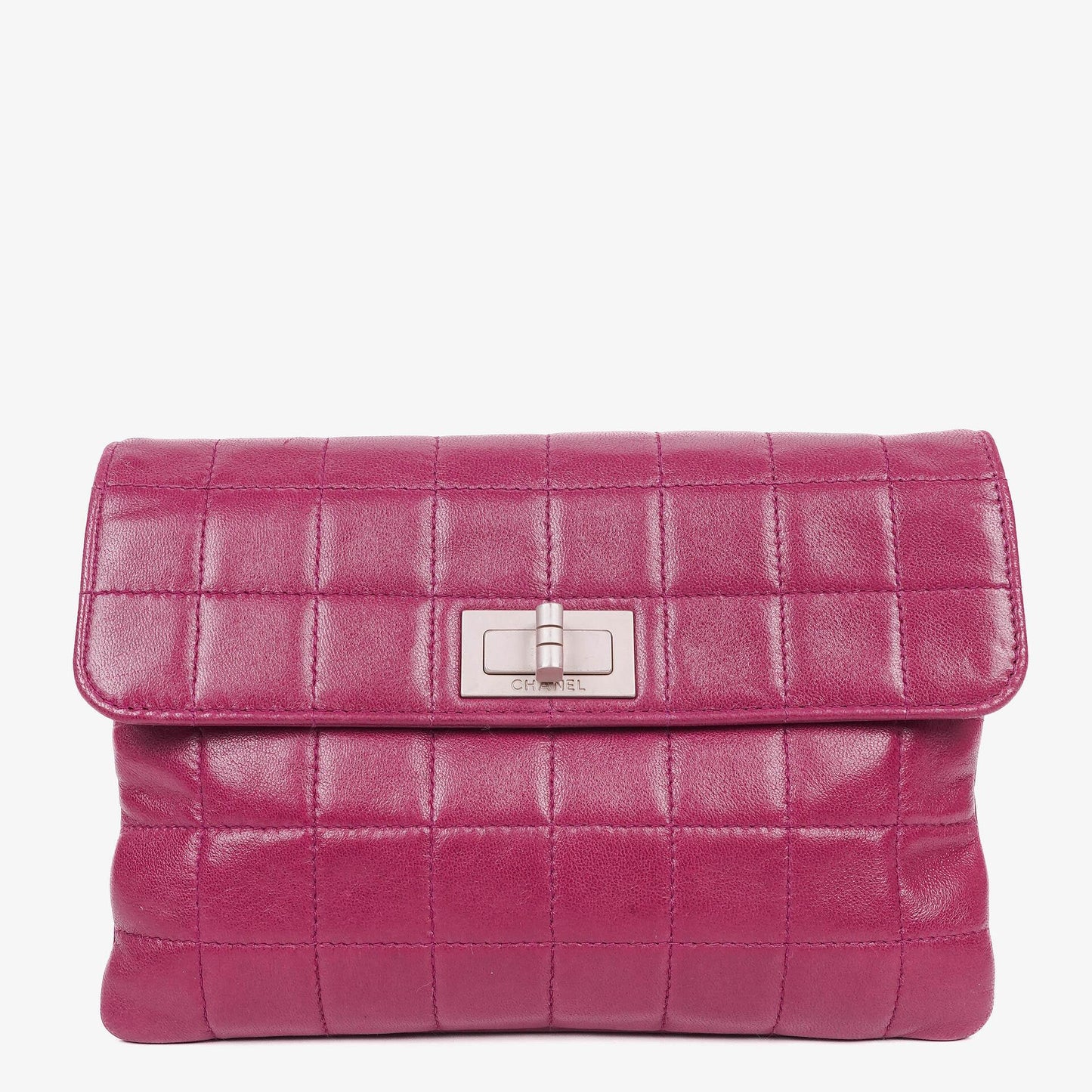 Chanel Chocolate Bar Purple Leather Quilted Flap Bag
