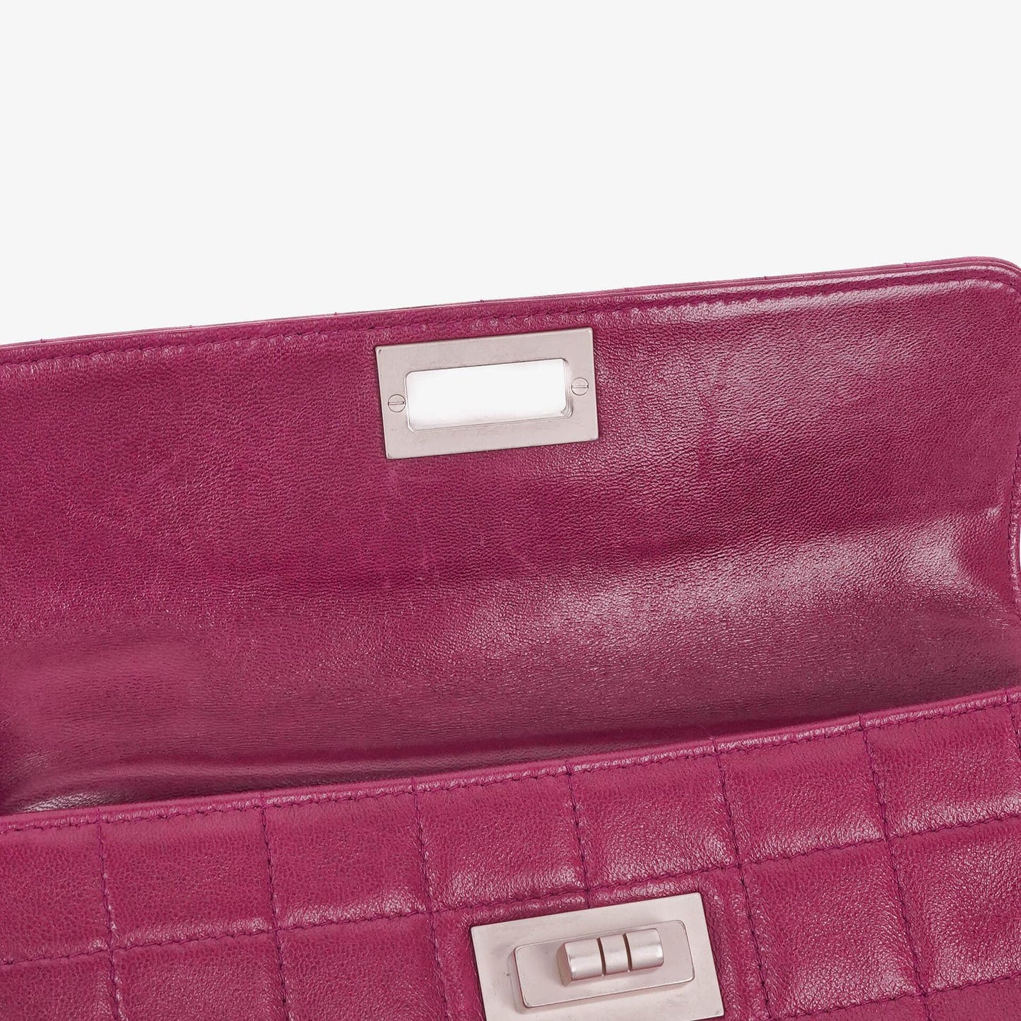 Chanel Chocolate Bar Purple Leather Quilted Flap Bag