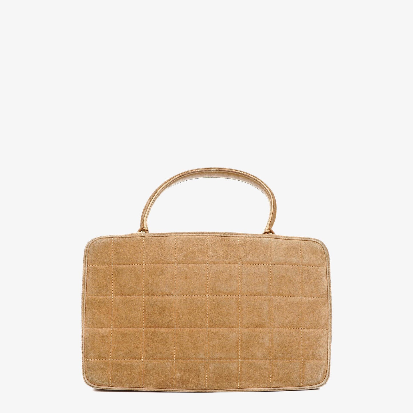 Chanel Chocolate Bar Yellow/Beige Suede Top Handle Flap Bag