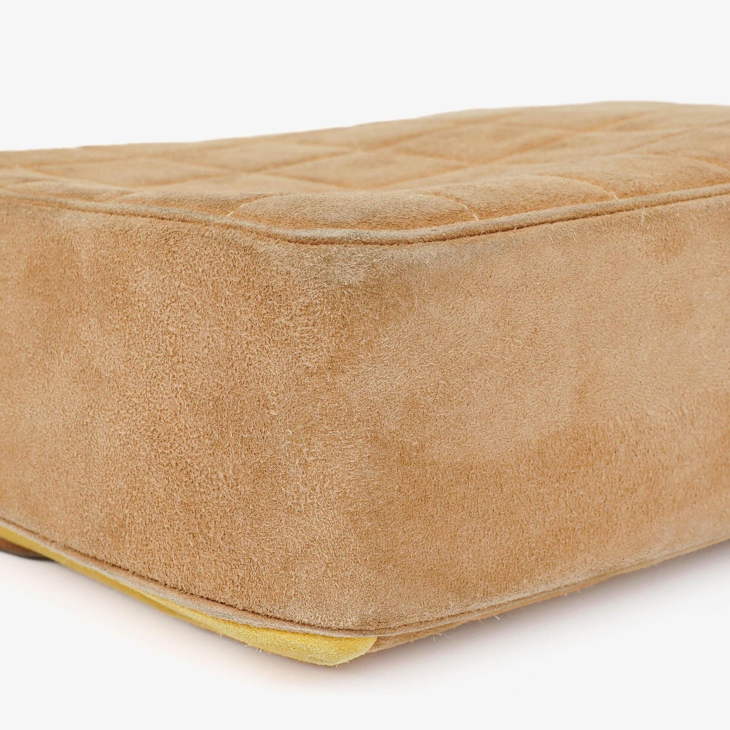 Chanel Chocolate Bar Yellow/Beige Suede Top Handle Flap Bag