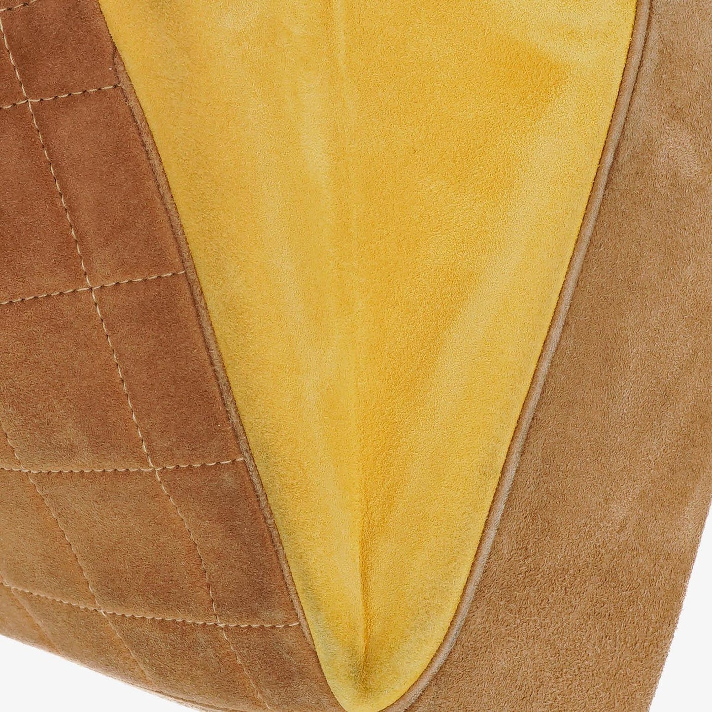 Chanel Chocolate Bar Yellow/Beige Suede Top Handle Flap Bag