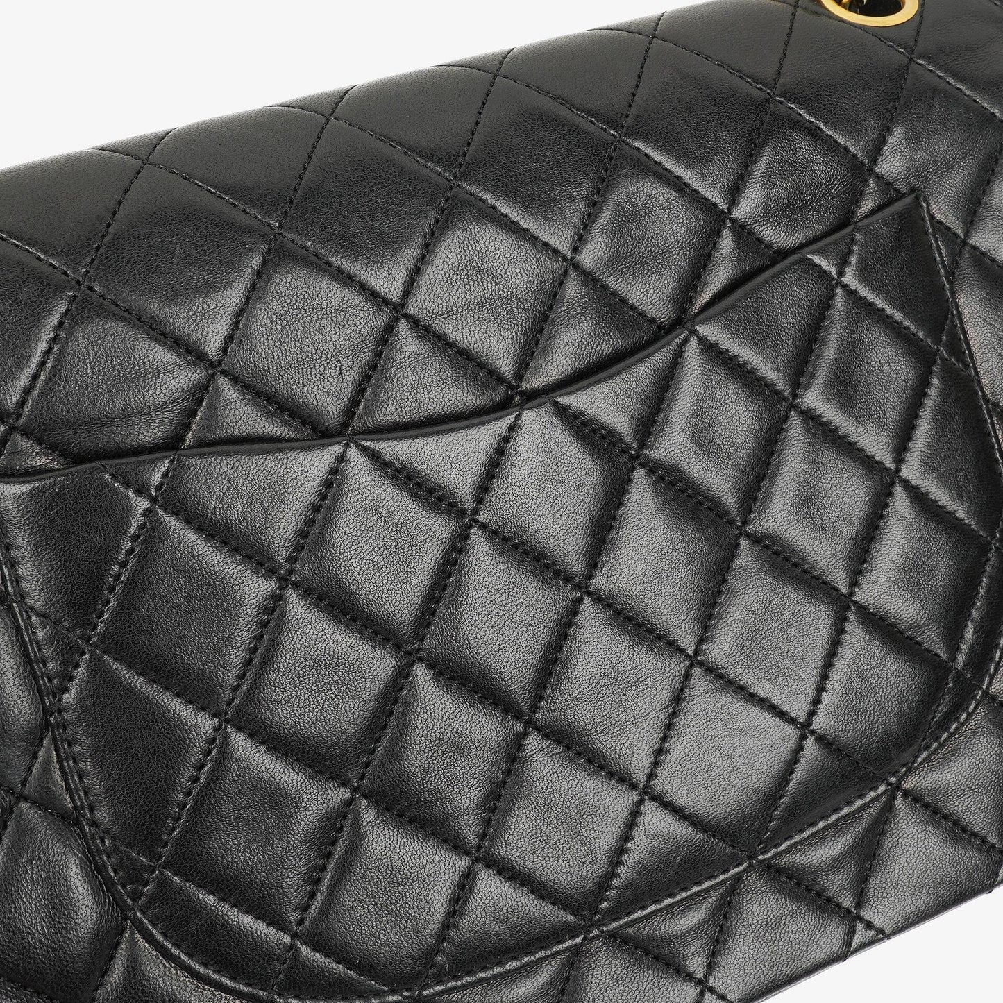 Chanel Classic Black Quilted Lambskin Double Flap Bag With 24K Gold-Plated Hardware