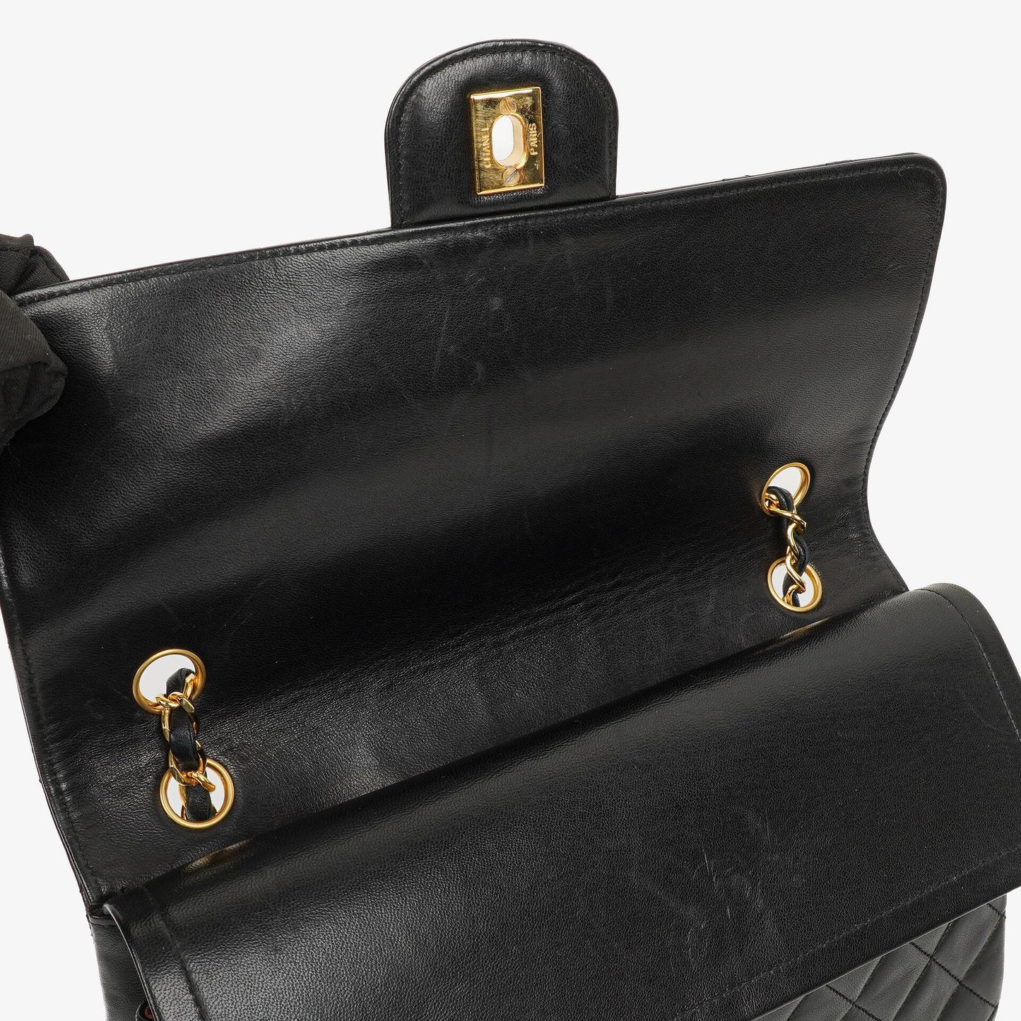 Chanel Classic Black Quilted Lambskin Double Flap Bag With 24K Gold-Plated Hardware