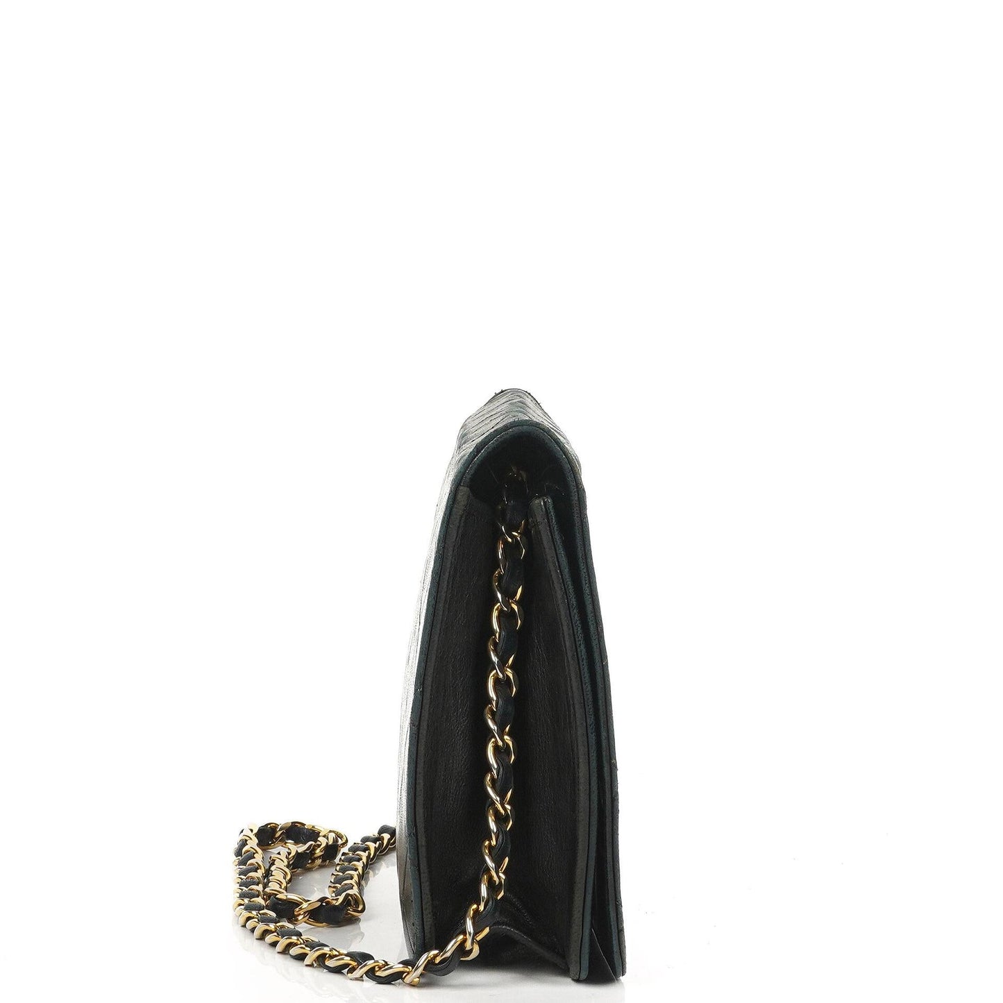 Chanel Classic Black Quilted Lambskin Full Flap Bag With 24K Gold-Plated Hardware