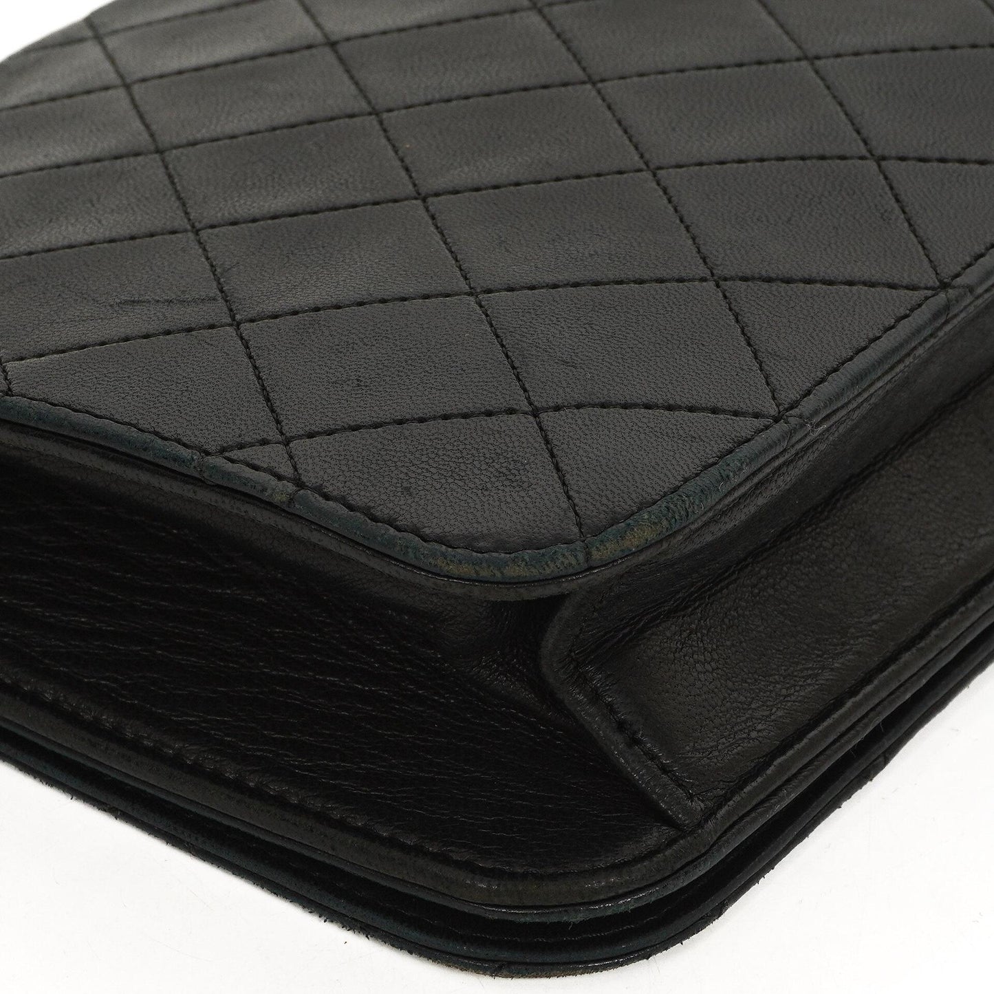 Chanel Classic Black Quilted Lambskin Full Flap Bag With 24K Gold-Plated Hardware