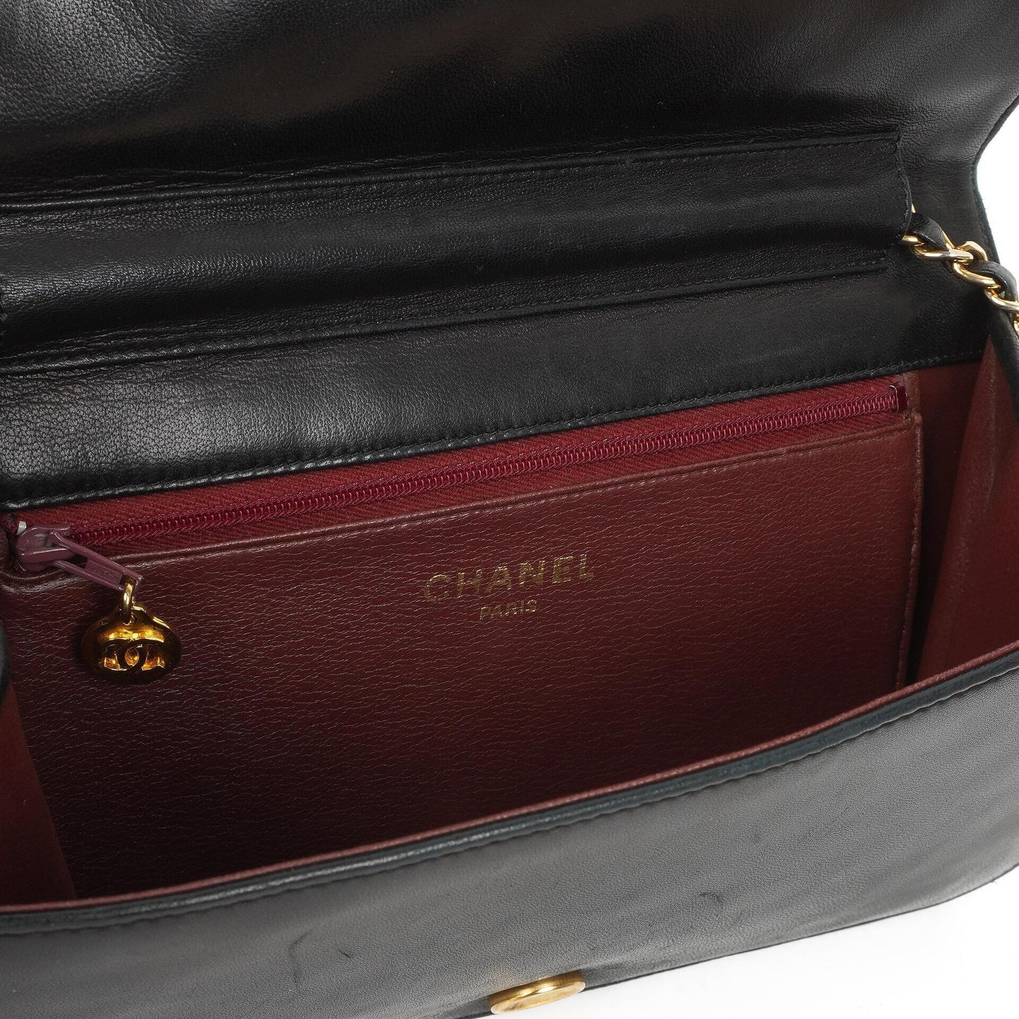 Chanel Classic Black Quilted Lambskin Full Flap Bag With 24K Gold-Plated Hardware