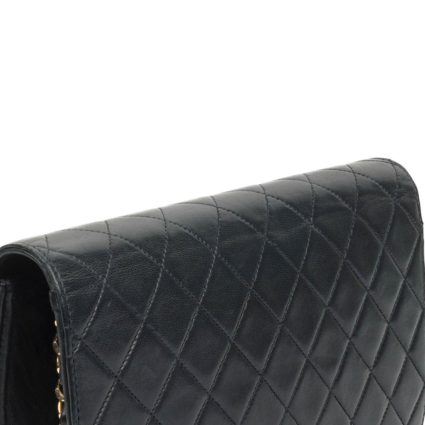 Chanel Classic Black Quilted Lambskin Full Flap Bag With Gold-Tone Hardware