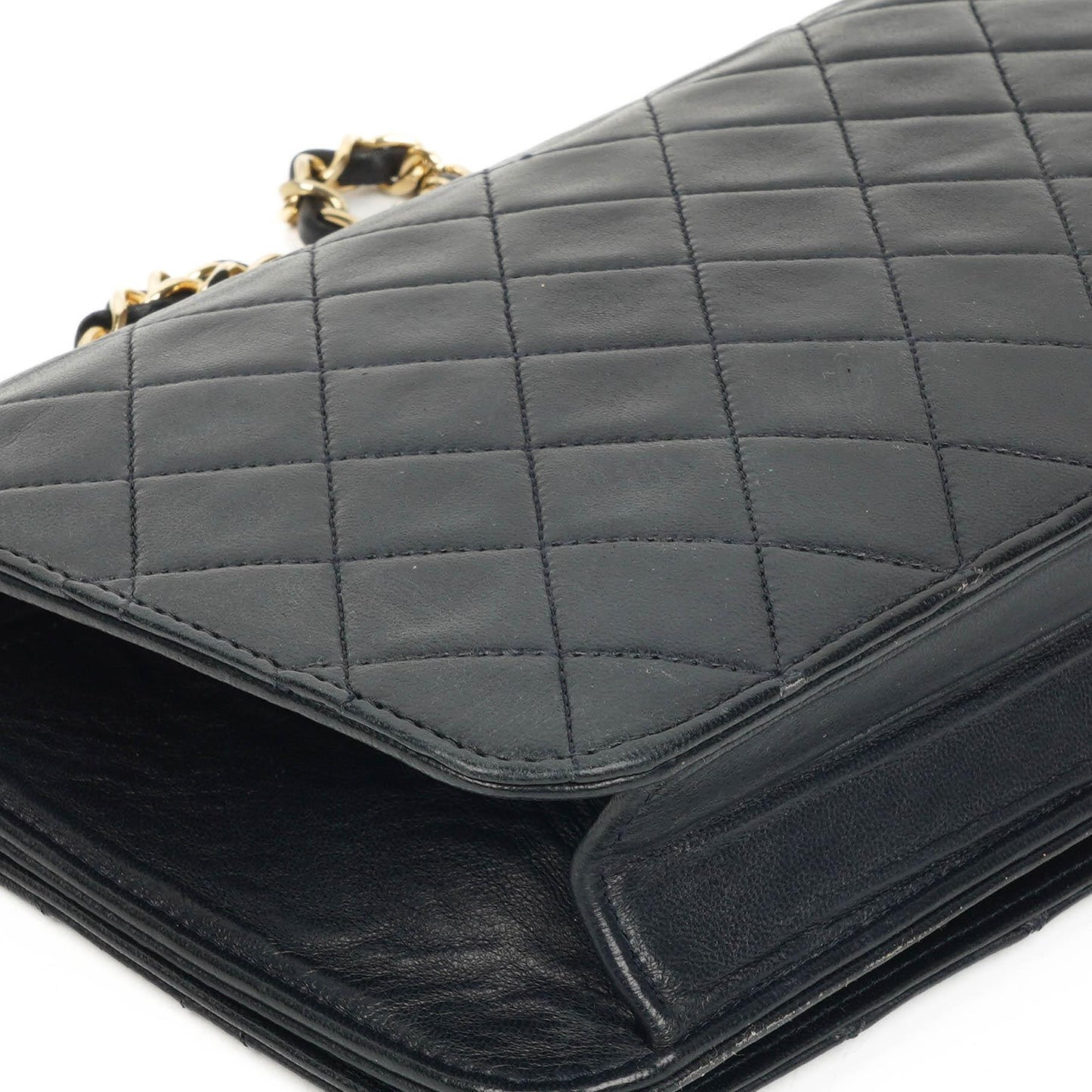 Chanel Classic Black Quilted Lambskin Full Flap Bag With Gold-Tone Hardware