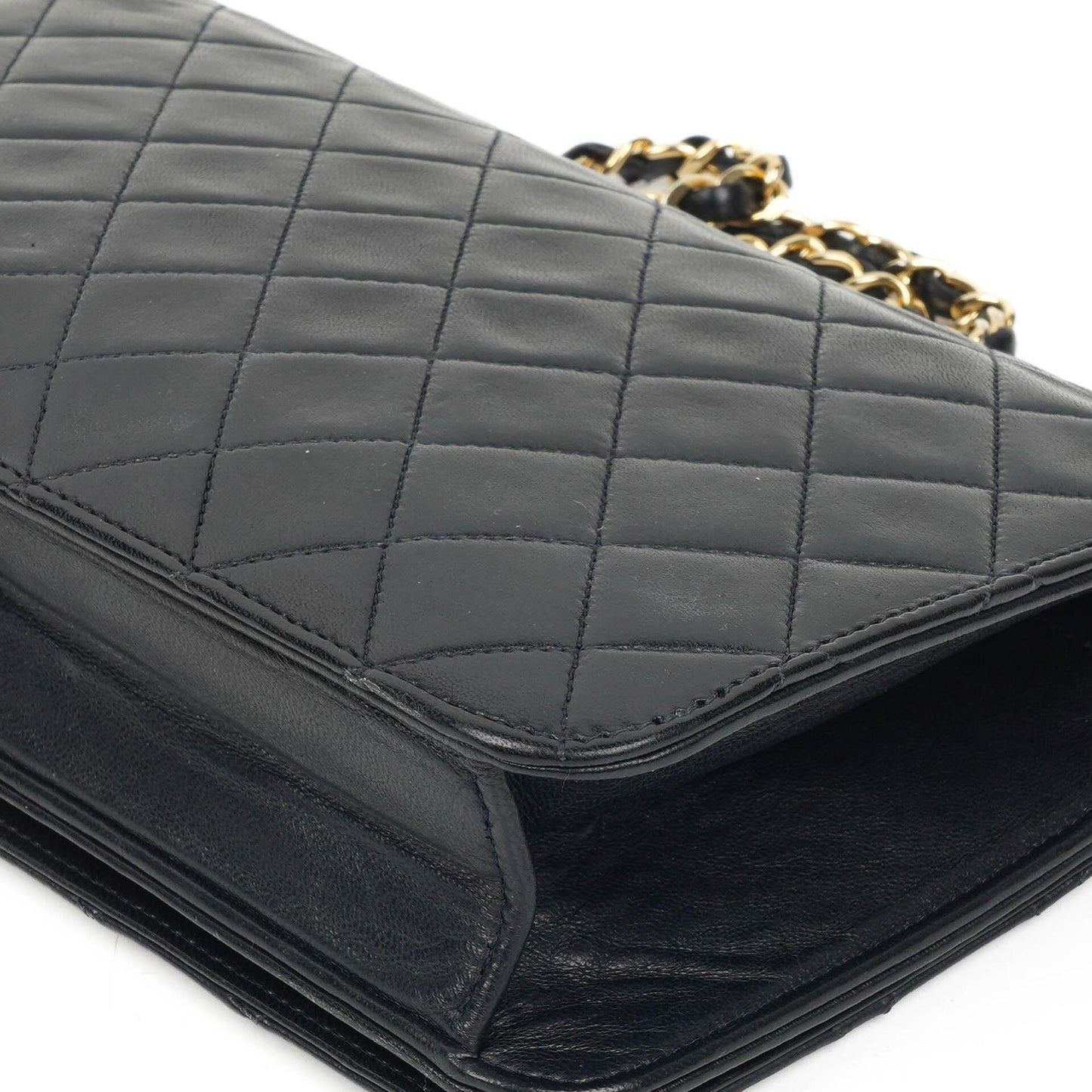 Chanel Classic Black Quilted Lambskin Full Flap Bag With Gold-Tone Hardware
