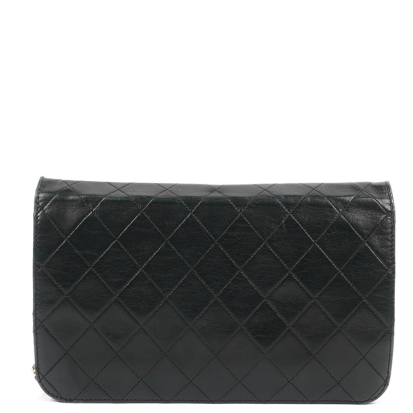 Chanel Classic Black Quilted Lambskin Full Flap With 24K Gold-Plated Hardware
