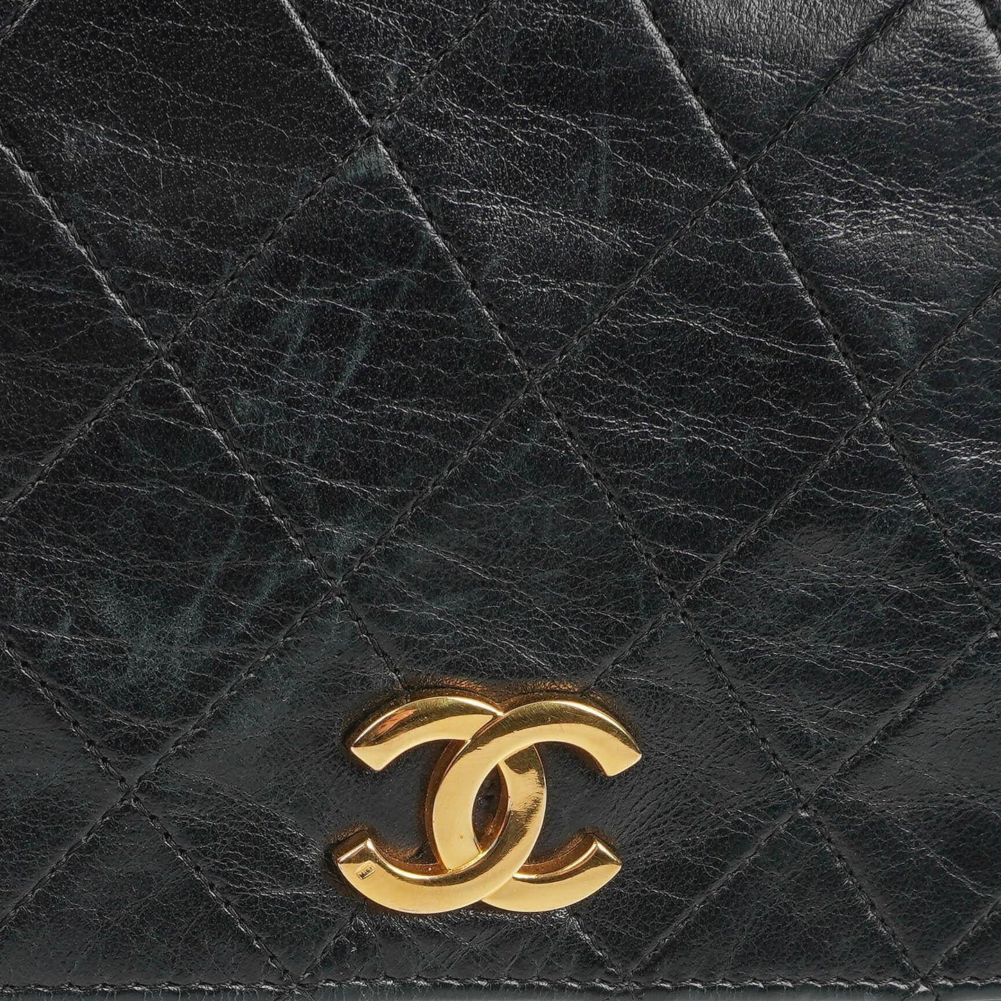 Chanel Classic Black Quilted Lambskin Full Flap With 24K Gold-Plated Hardware