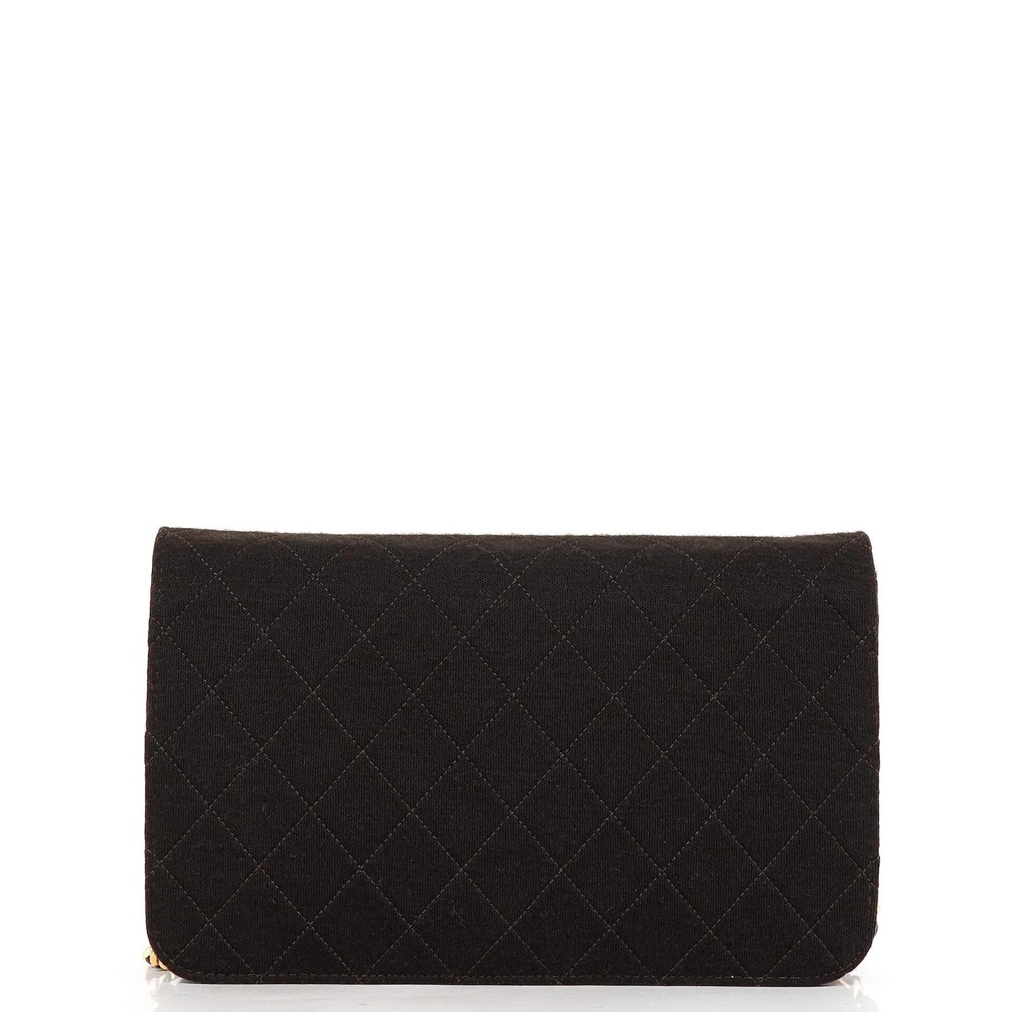 Chanel Classic Brown Quilted Jersey Full Flap Bag With 24K Gold-Plated Hardware