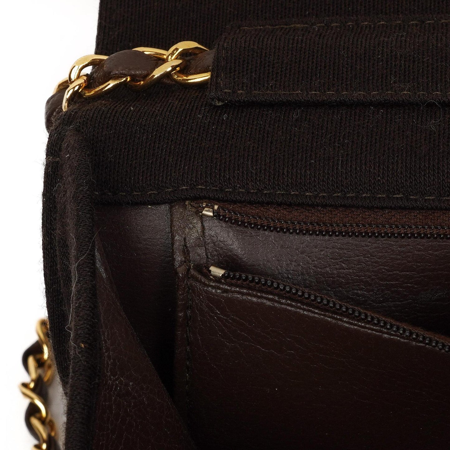 Chanel Classic Brown Quilted Jersey Full Flap Bag With 24K Gold-Plated Hardware