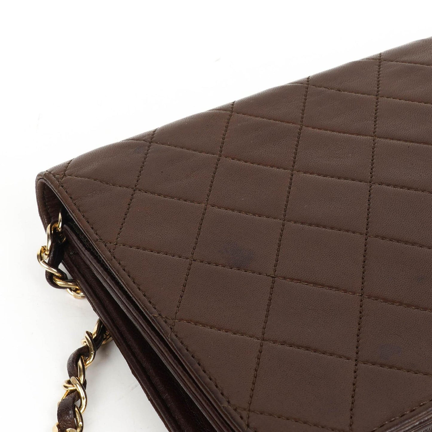 Chanel Classic Brown Quilted Lambskin Full Flap Bag With 24K Gold-Plated Hardware