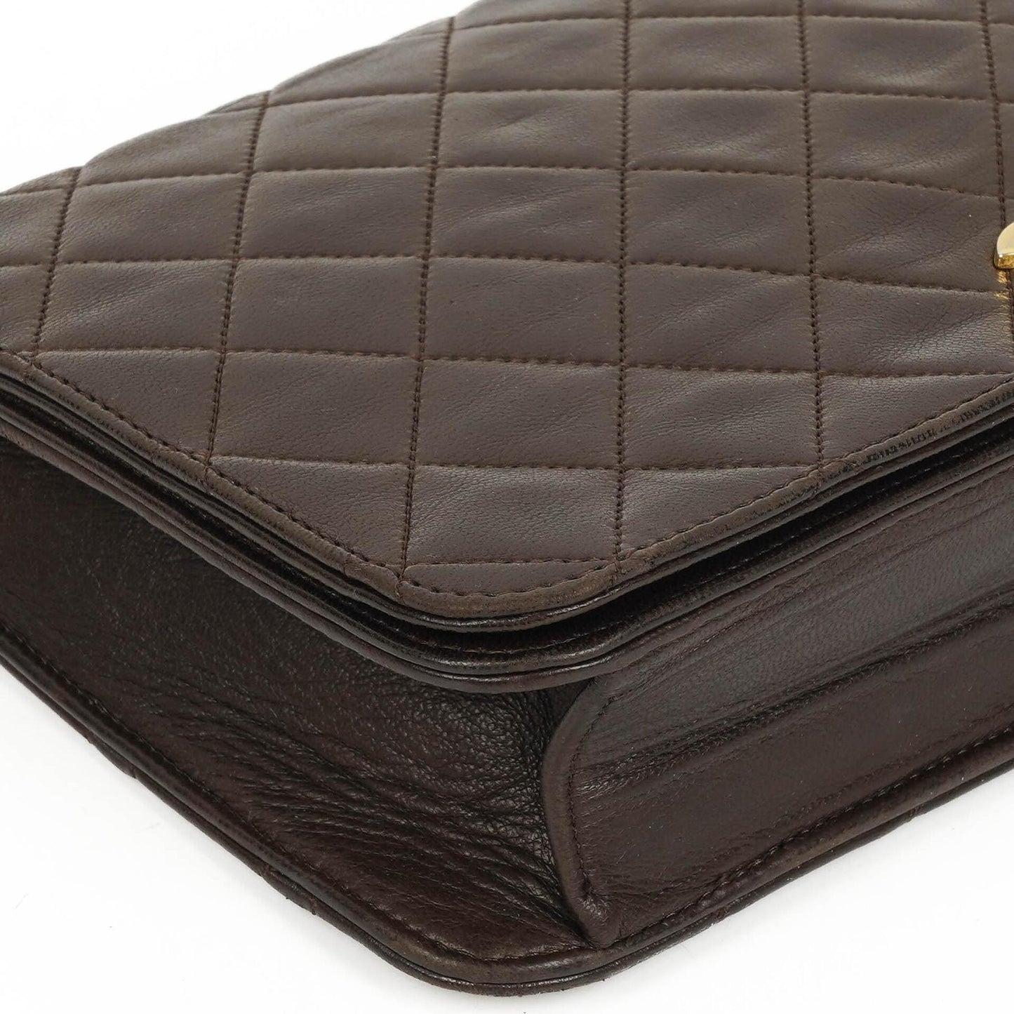 Chanel Classic Brown Quilted Lambskin Full Flap Bag With Gold-Tone Hardware
