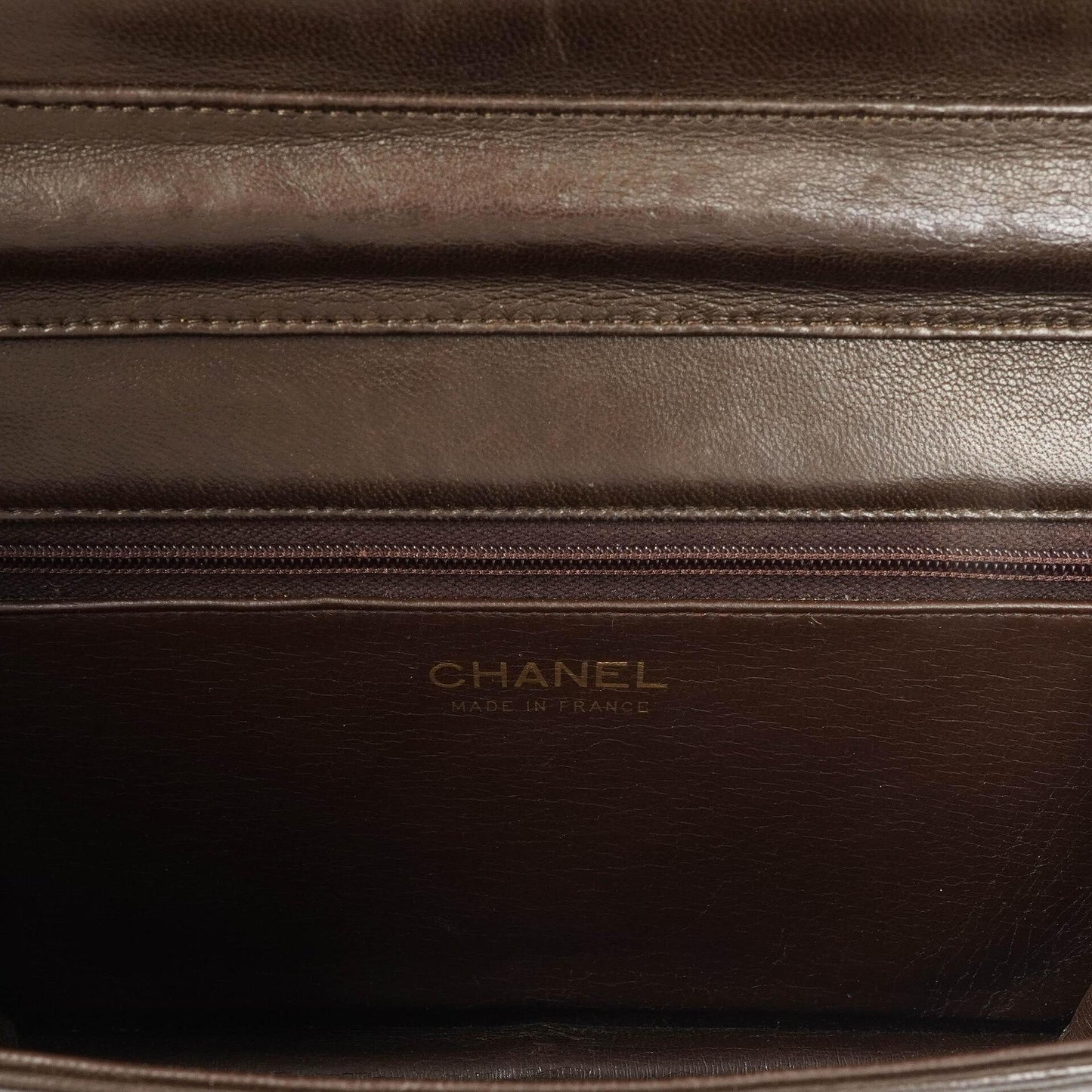 Chanel Classic Brown Quilted Lambskin Full Flap Bag With Gold-Tone Hardware