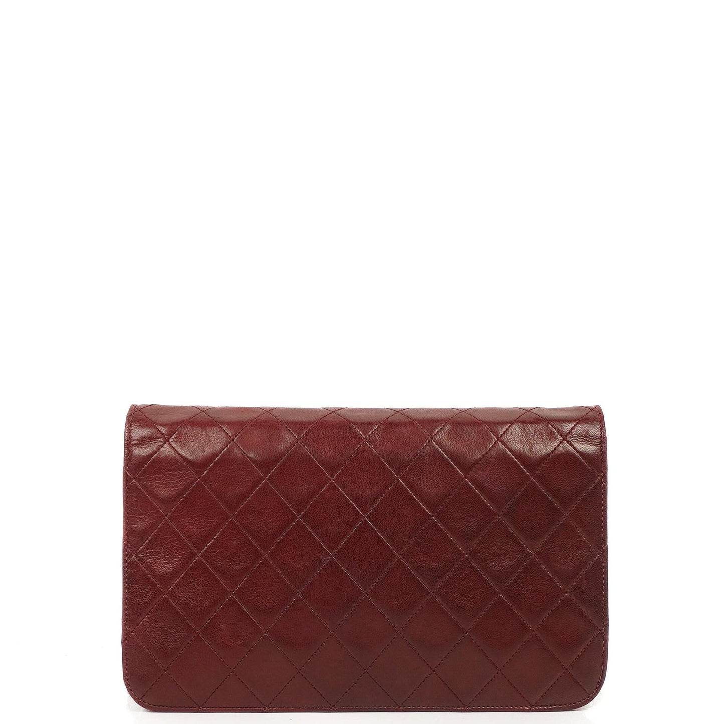 Chanel Classic Burgundy Quilted Lambskin Full Flap Bag With 24K Gold-Plated Hardware