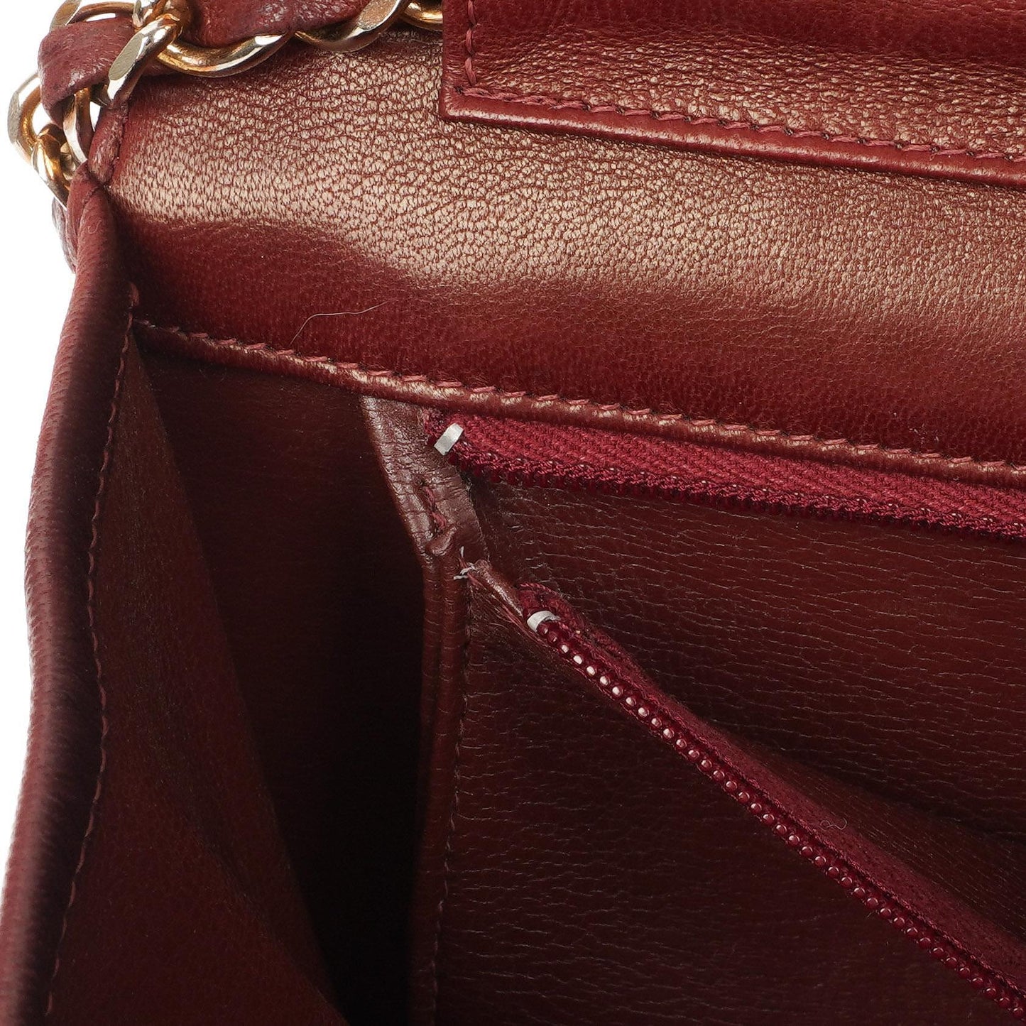 Chanel Classic Burgundy Quilted Lambskin Full Flap Bag With 24K Gold-Plated Hardware