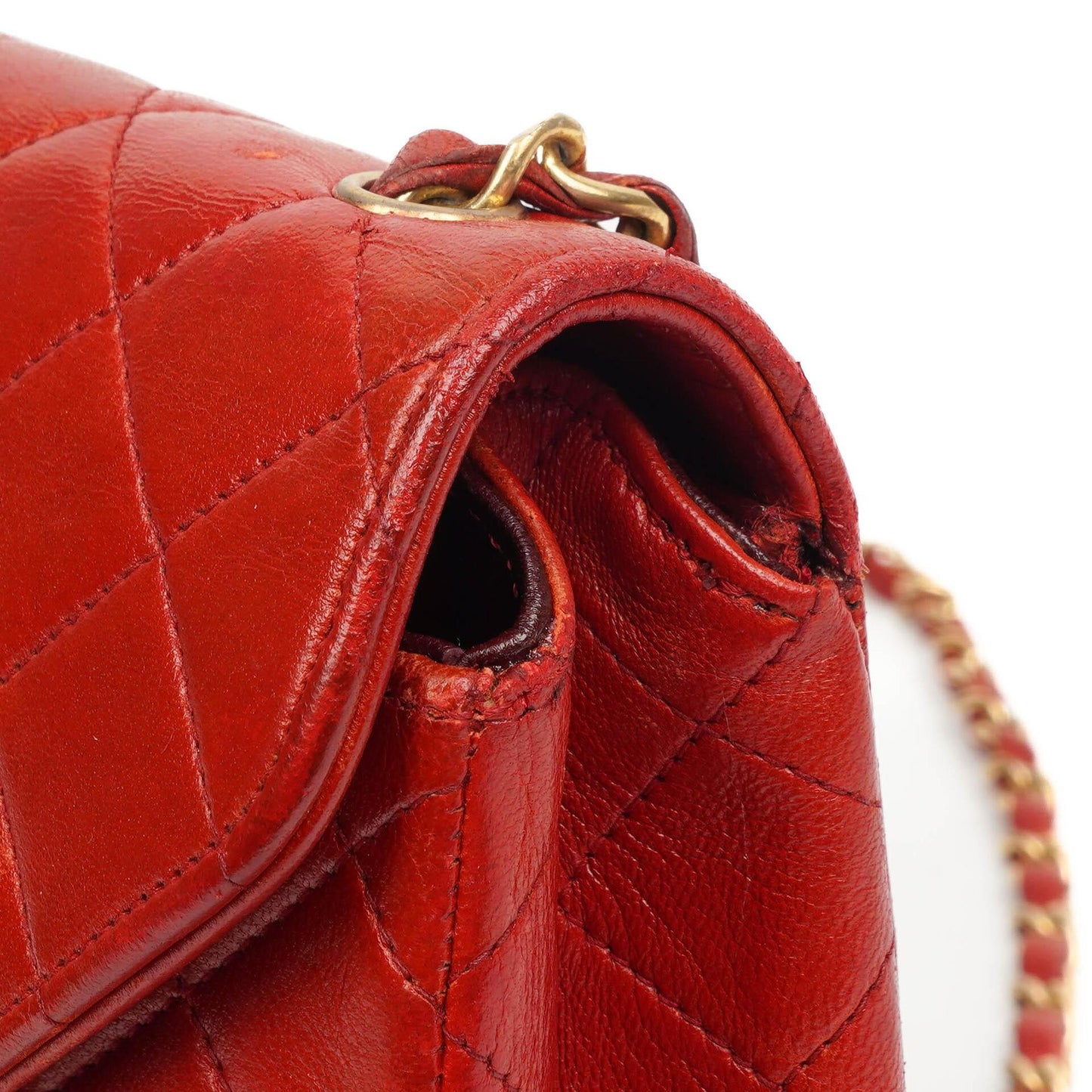 Chanel Classic Envelope Flap Bag in Red Quilted Lambskin With 24K Gold-Plated Hardware