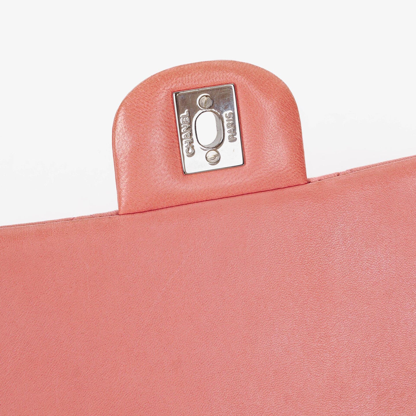 Chanel Classic Flap Clutch With Chain Quilted Leather With Silver-Tone Hardware